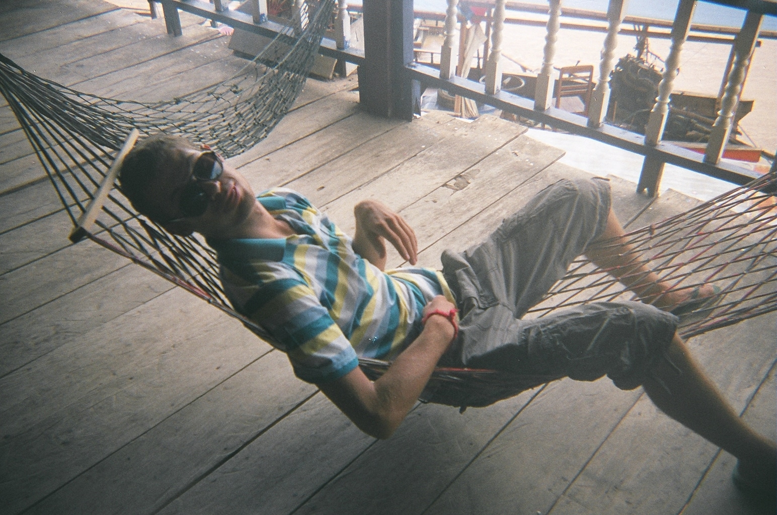 Sebastiaan in a hammock in the 4,000 islands of Laos - Lost With Purpose