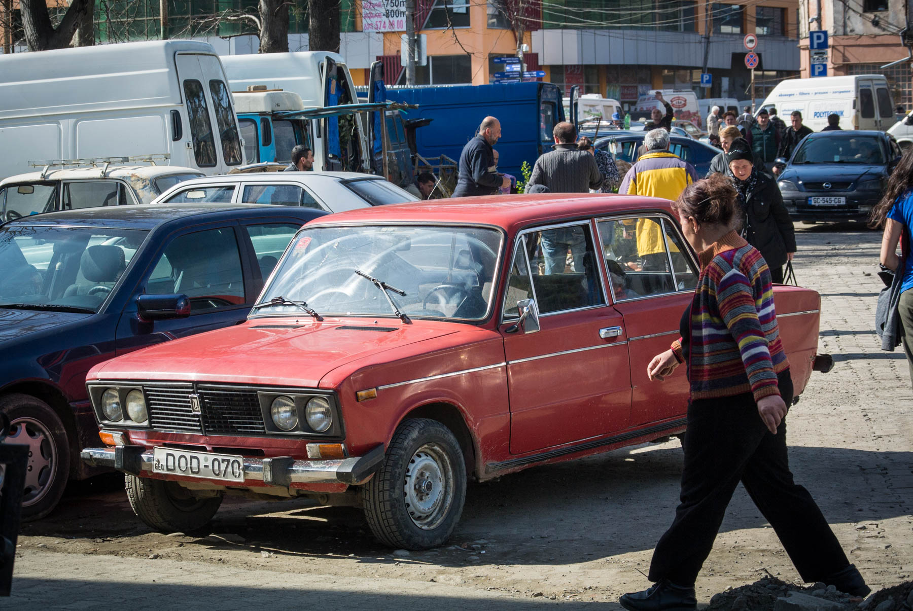 A Lada car in Kutasi, Georgia.