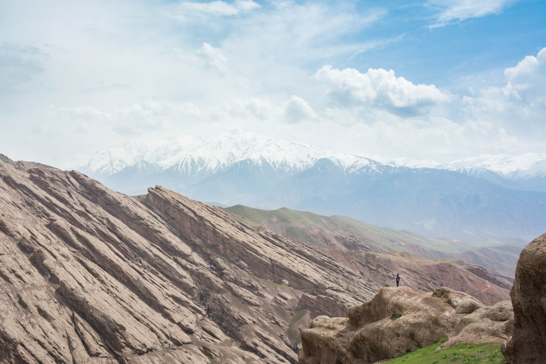 A view slanting of rock formations from the Alamut Castle