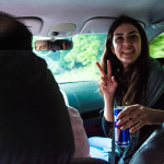 Tales of Iranian hospitality: crazy Masha, a Couchsurfing host, on the way back into the city center of Gorgan, Iran.