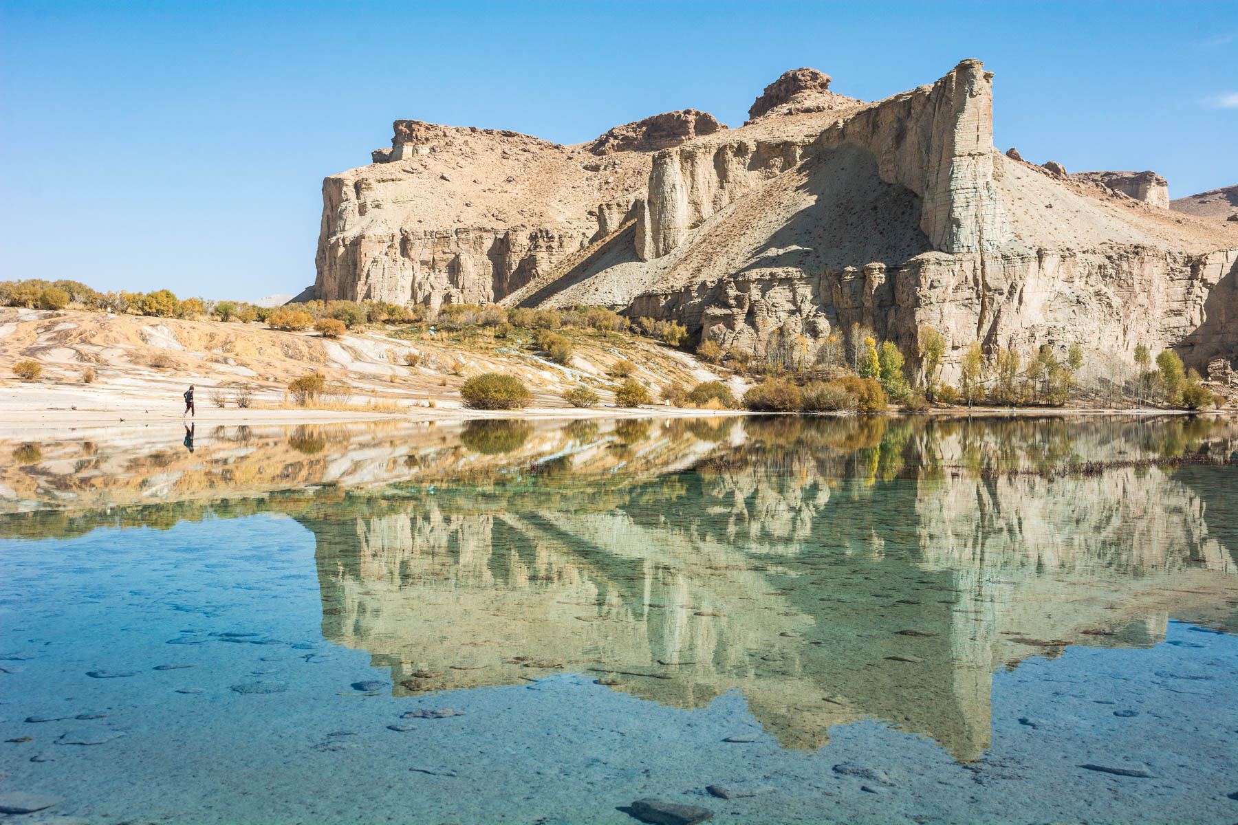 Stunning reflections in a lake at Band-e-Amir, Afghanistan