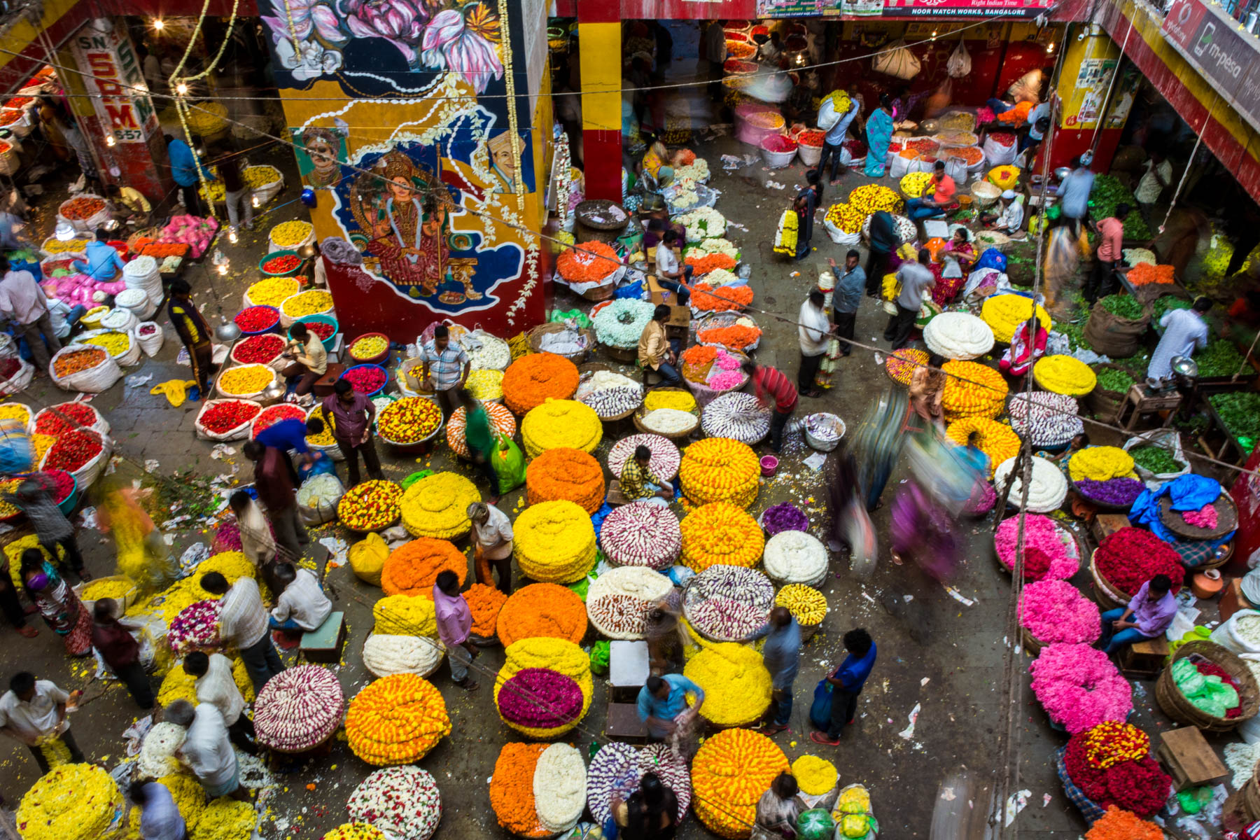 The flower section of the KR flower market in Bangalore, India - Lost With Purpose