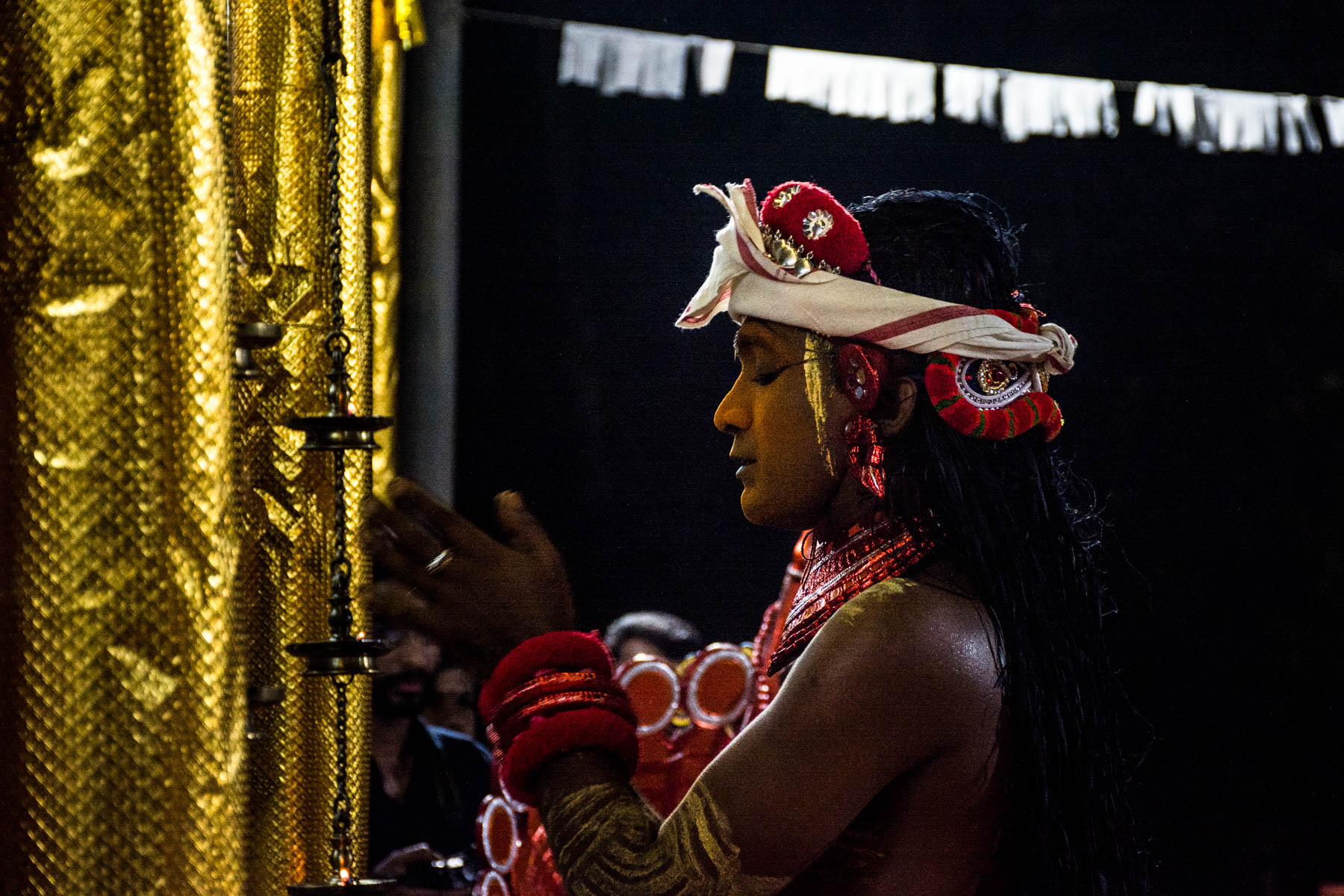 Theyyam performer in minimal make up
