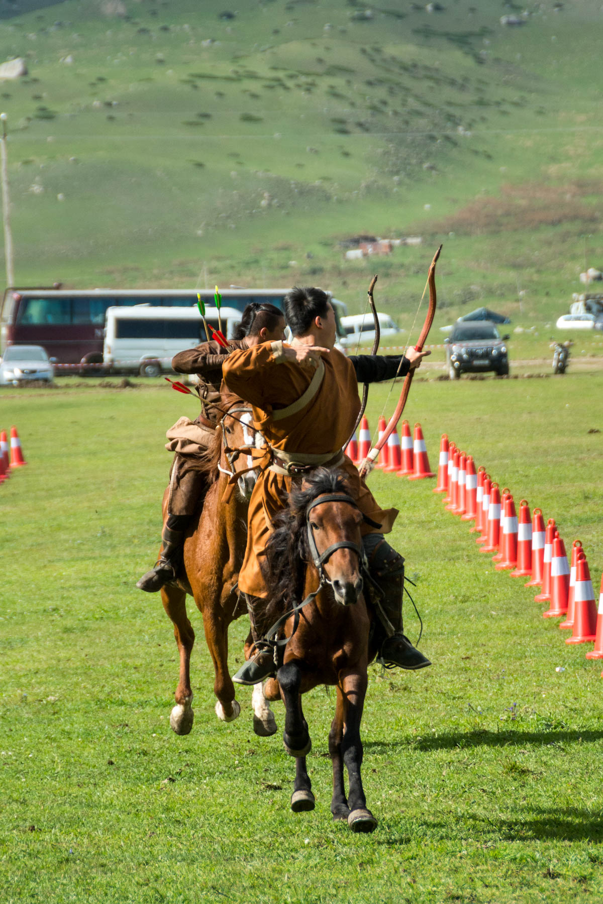 Horseback archery at the World Nomad Games in Kyrgyzstan