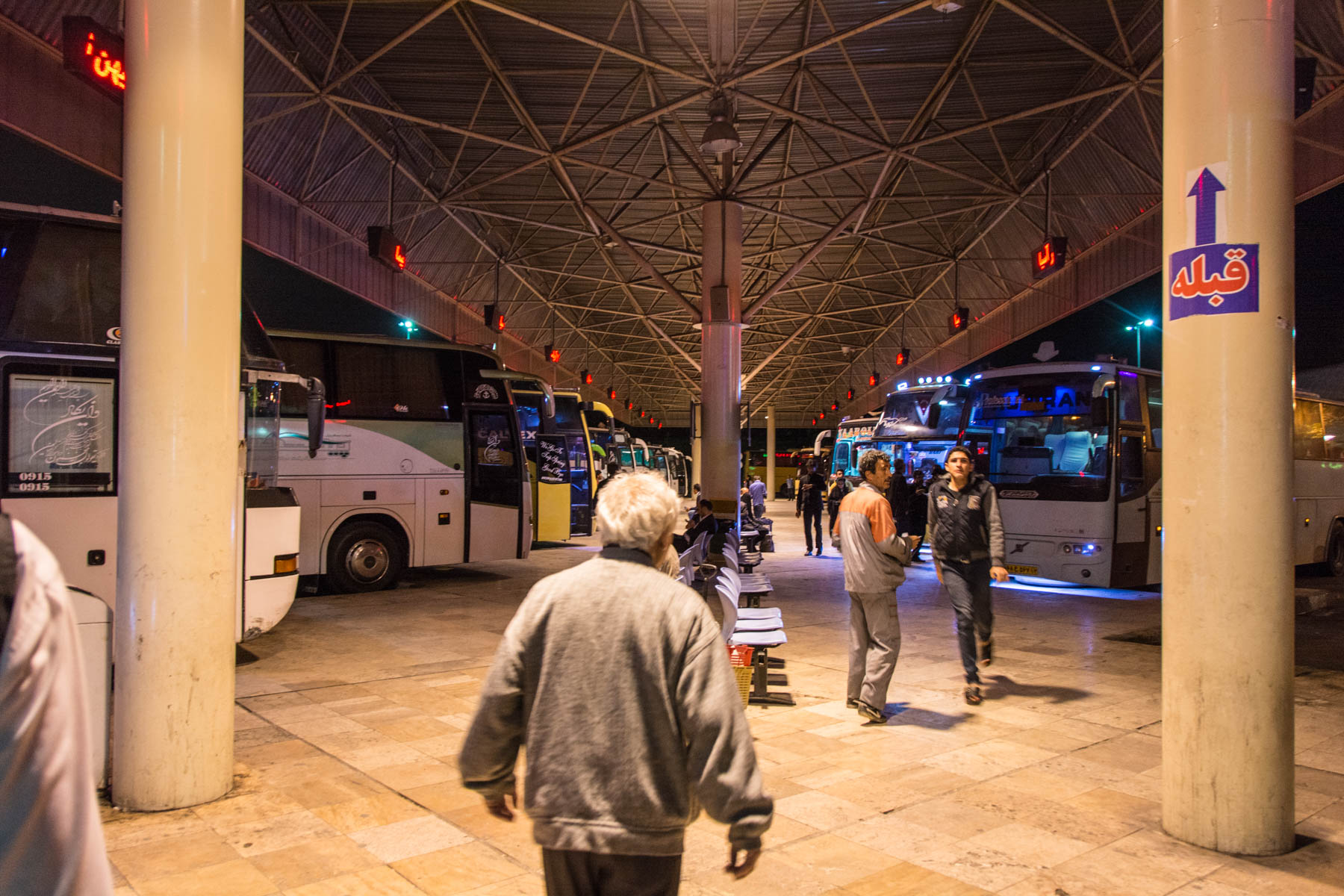 Two week Iran travel itinerary - Bus terminal in Mashhad, Iran - Lost With Purpose