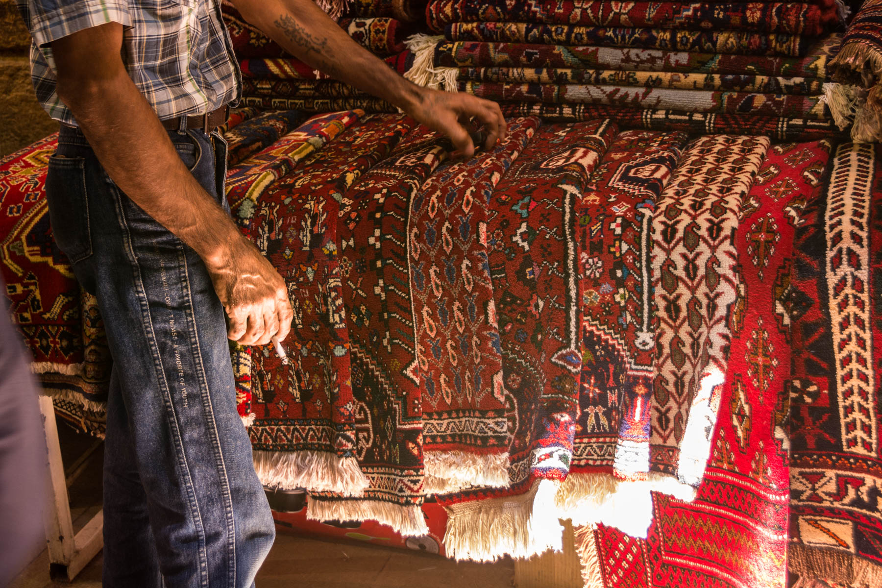 Two week Iran travel itinerary - Persian carpets in the Vakil Bazaar in Shiraz, Iran - Lost With Purpose