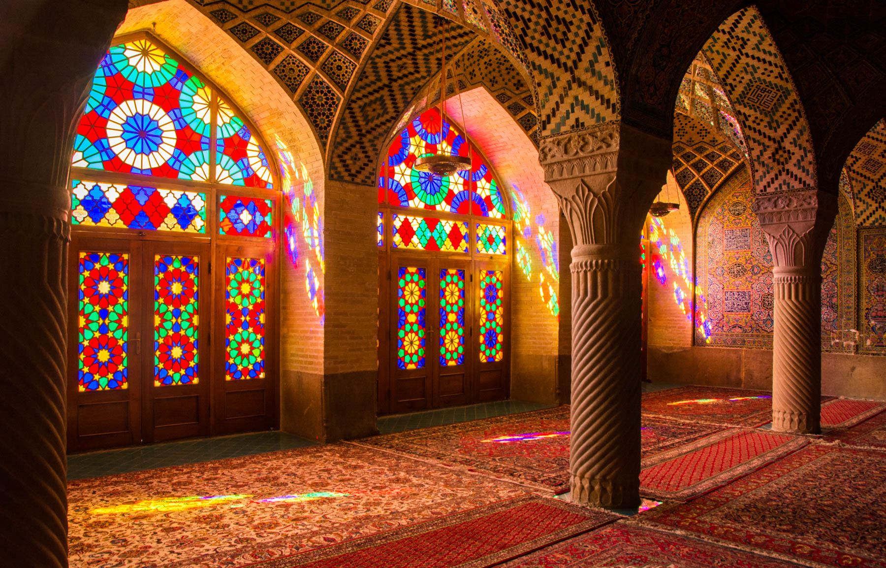 Two week Iran travel itinerary - Nasir al Mulk mosque in Shiraz - Lost With Purpose