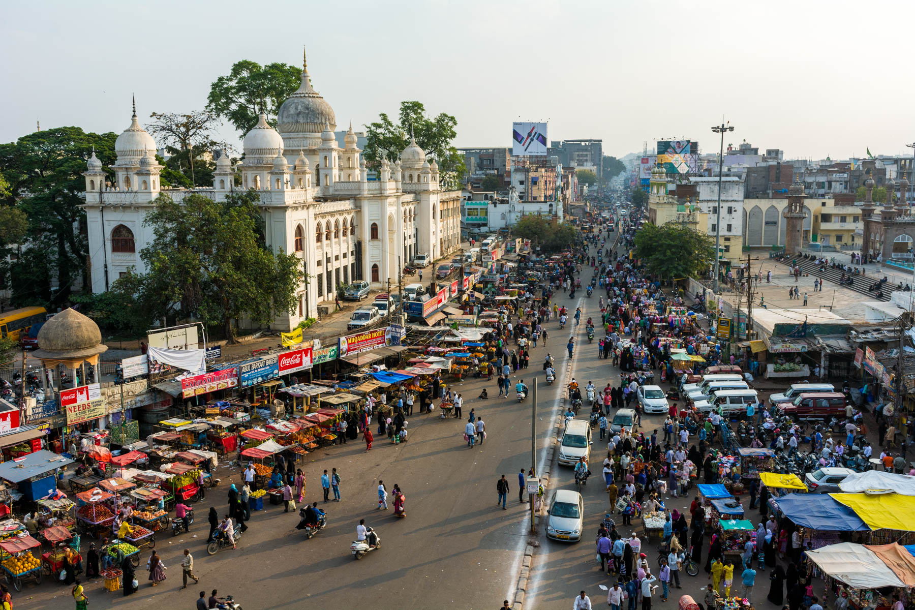 Where and what to eat in Hyderabad's Old City - Hyderabad from above in Charminar - Lost With Purpose