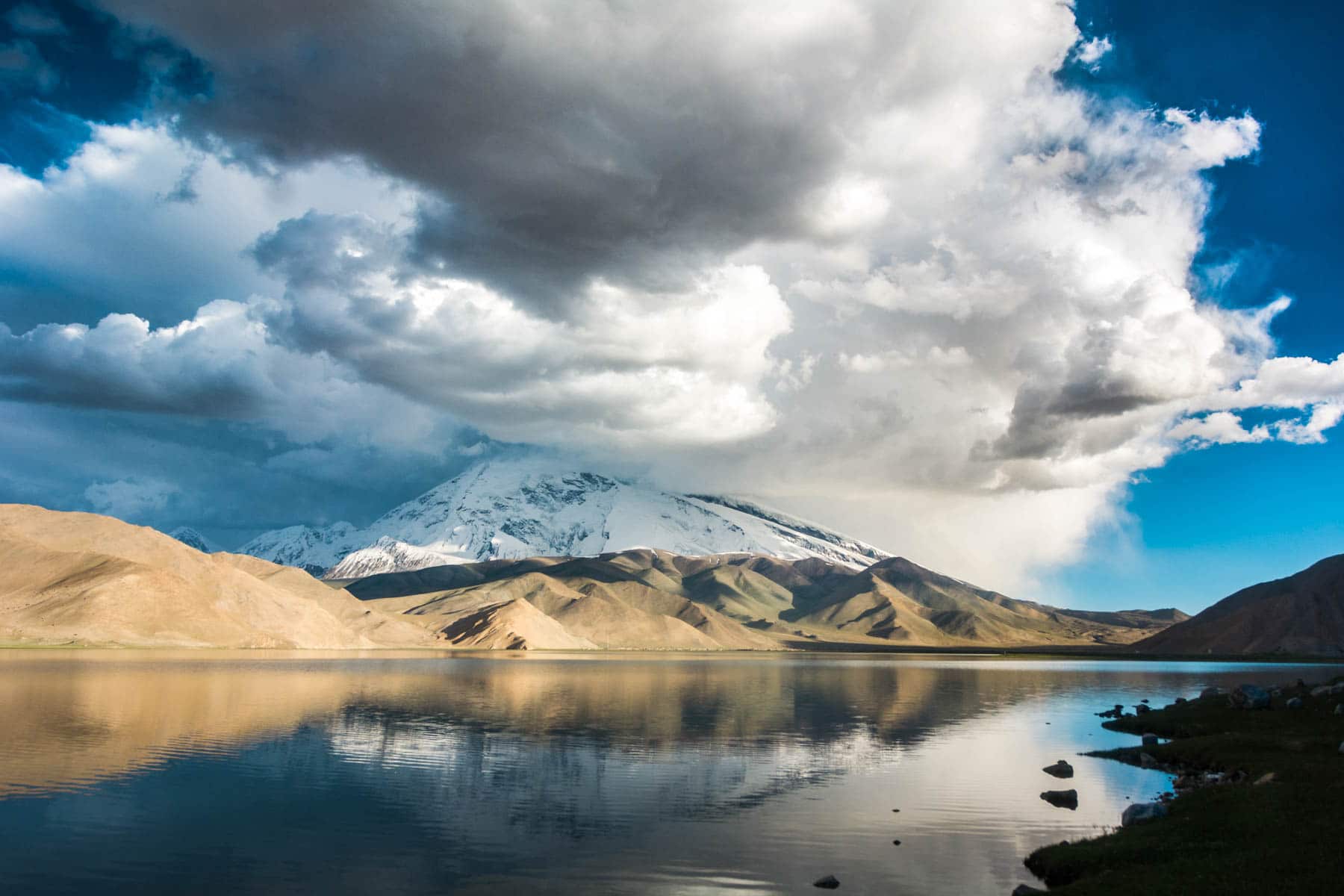 Karakul lake in Xinjiang province, China