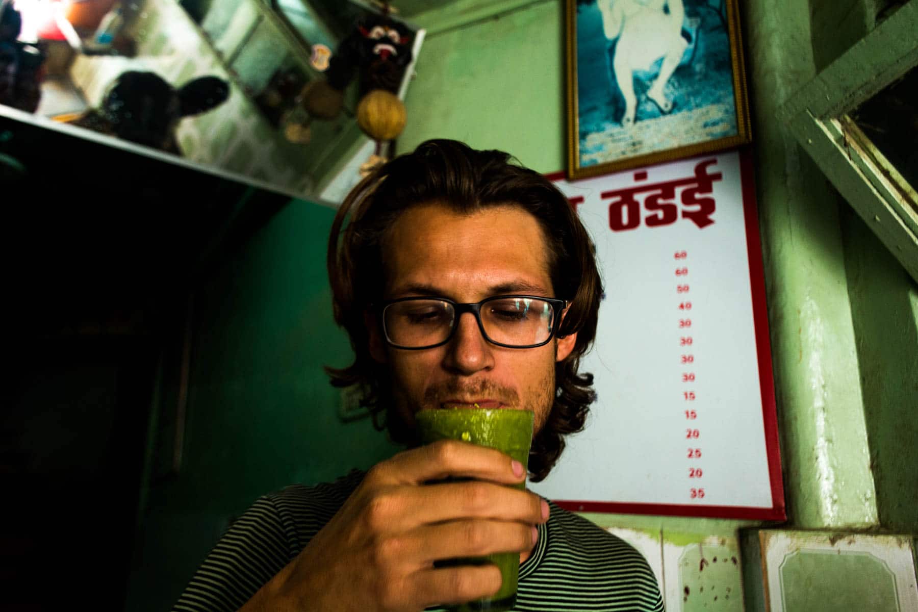 Where to find bhang lassi in Varanasi, India - Drinking bhang lassi - Lost With Purpose