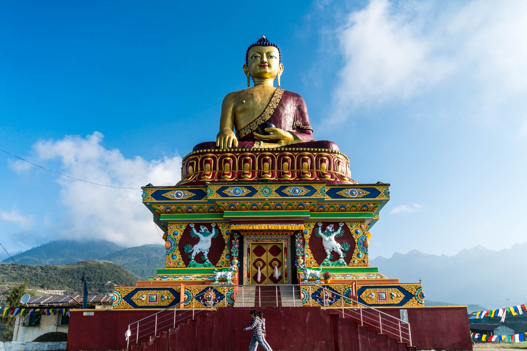 Backpacking Arunachal Pradesh travel guide - The big golden buddha in Tawang - Lost With Purpose