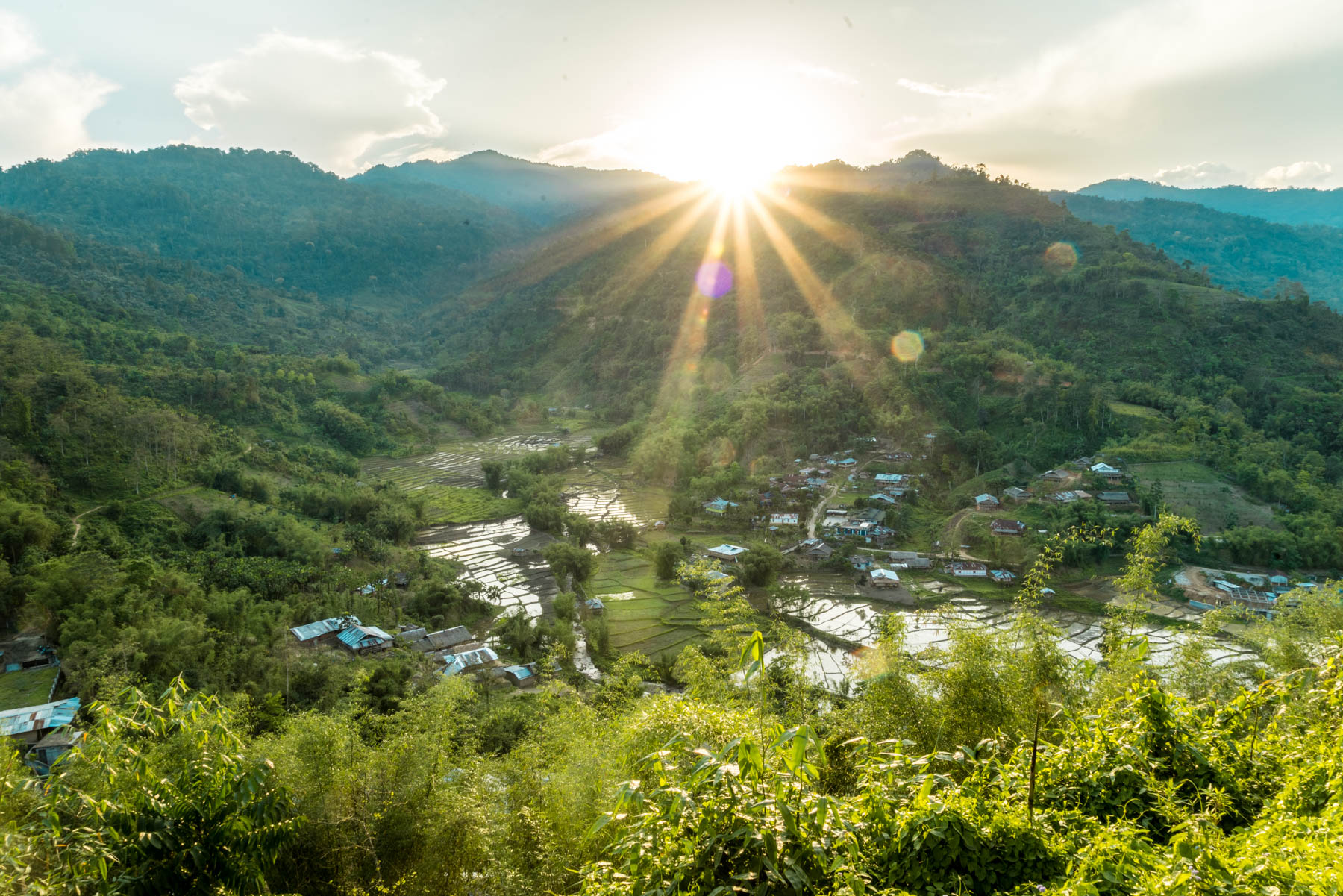 Backpacking Arunachal Pradesh travel guide - Sunset over Daporijo - Lost With Purpose