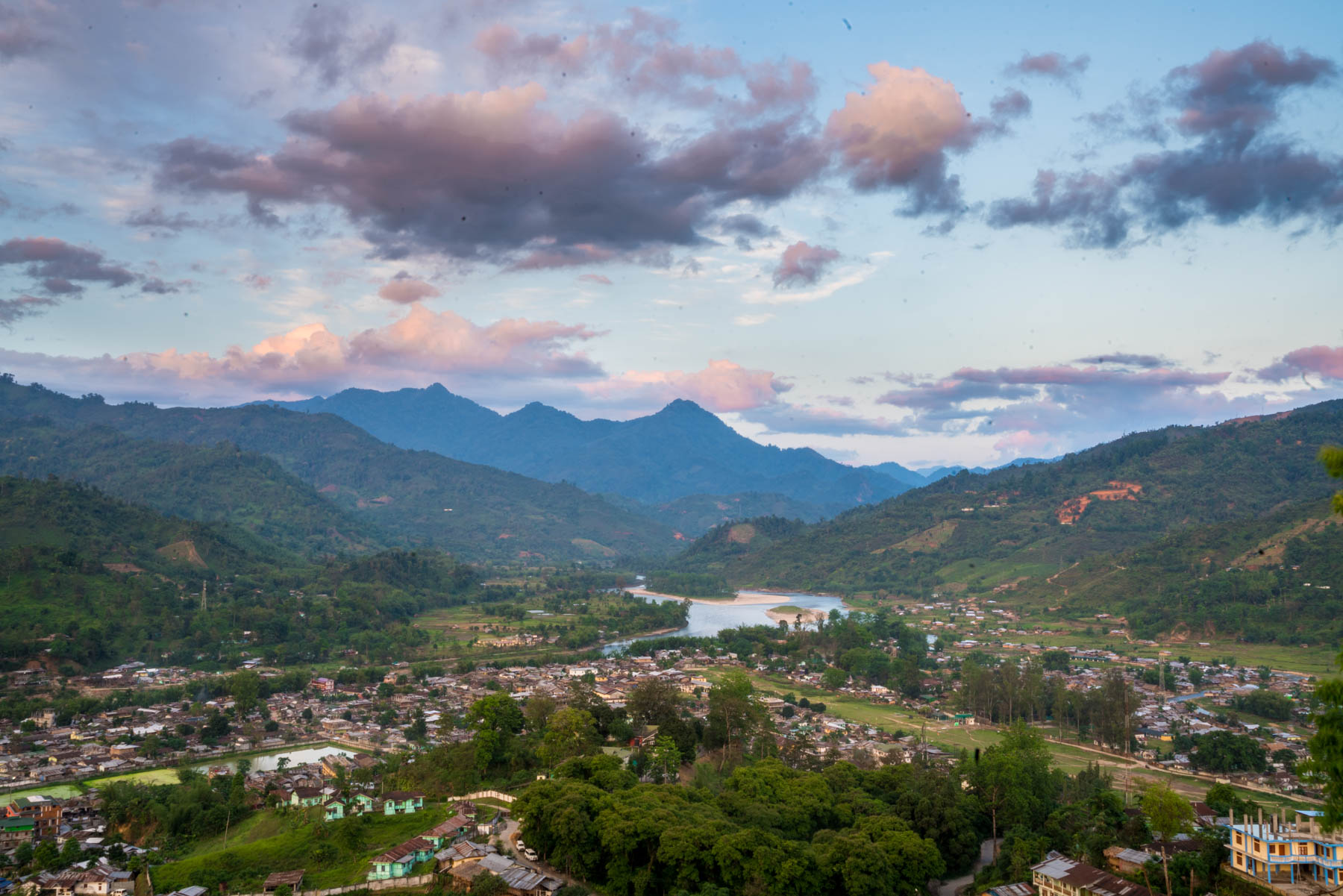 Backpacking in Arunachal Pradesh guide - Sunset over Daporijo - Lost With Purpose