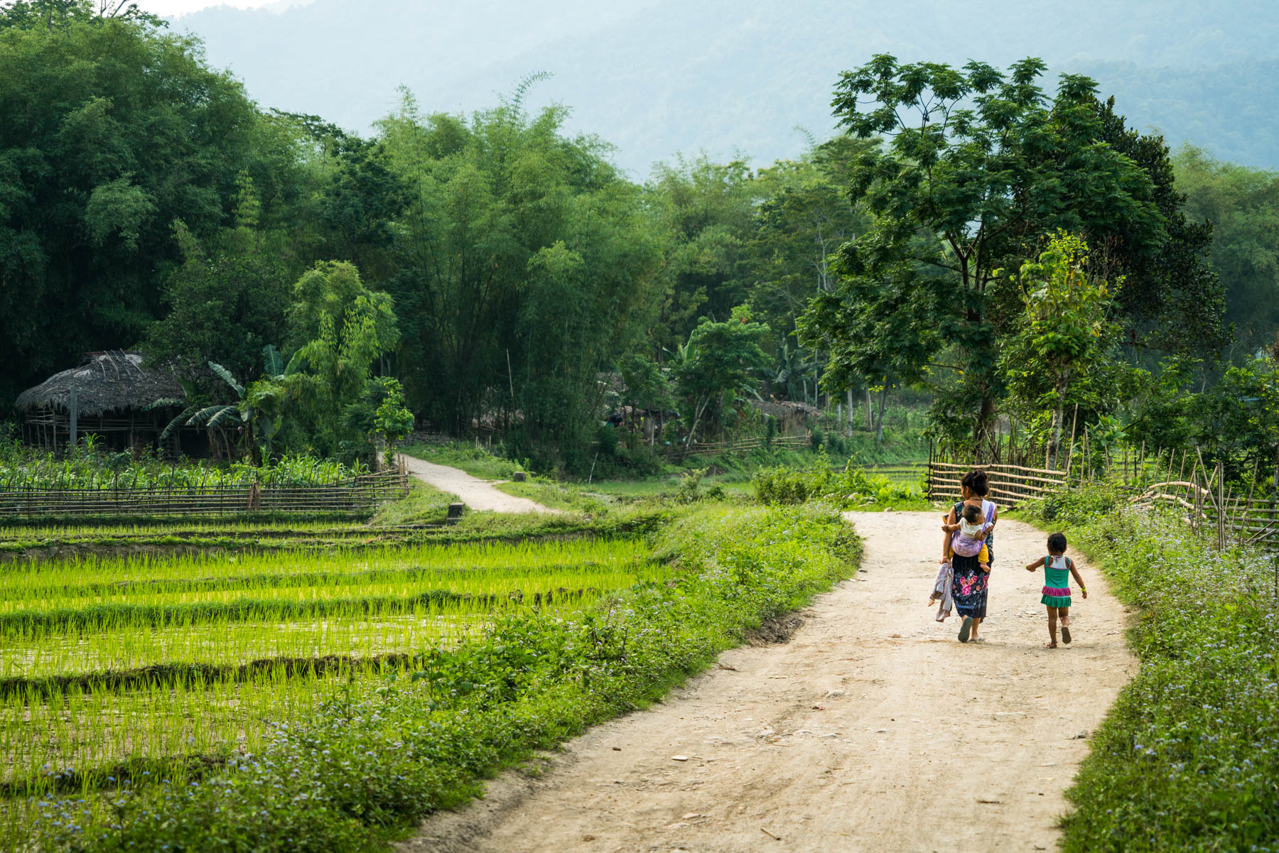 Backpacking in Arunachal Pradesh state, India - A woman walking to Kumb village near Along - Lost With Purpose