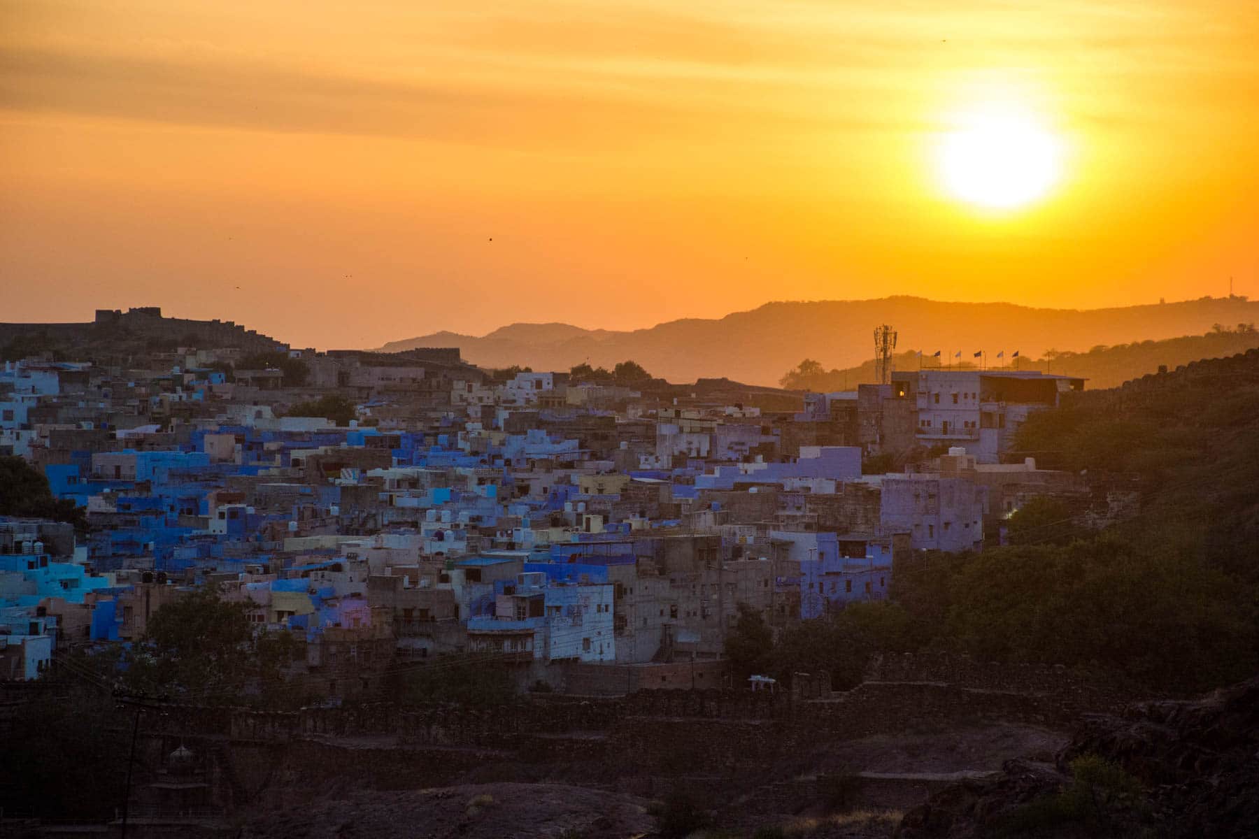 A sunset view from Mehrangarh fort