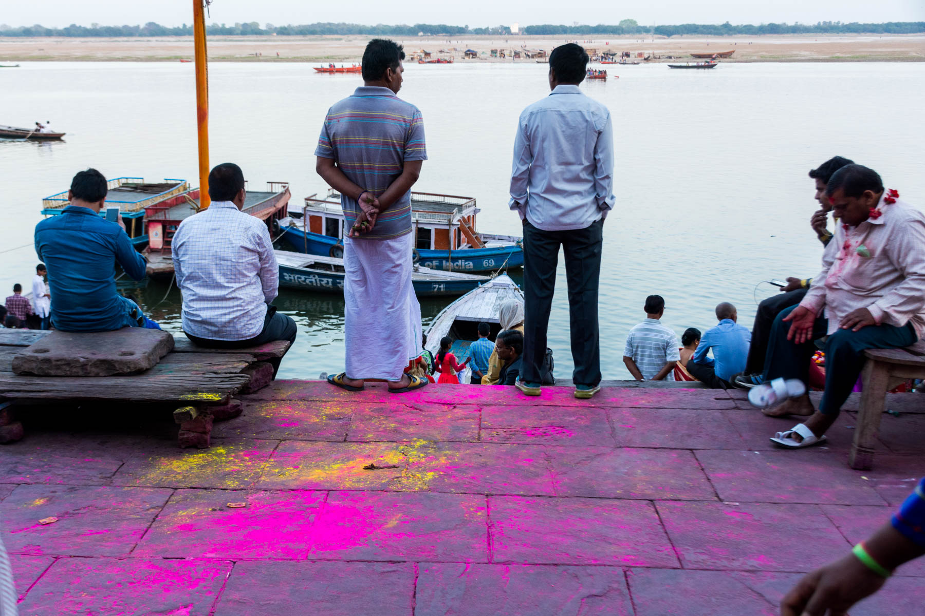 What you need know about playing Holi in Varanasi, India - The post-Holi war zone on the ghats of Varanasi - Lost With Purpose