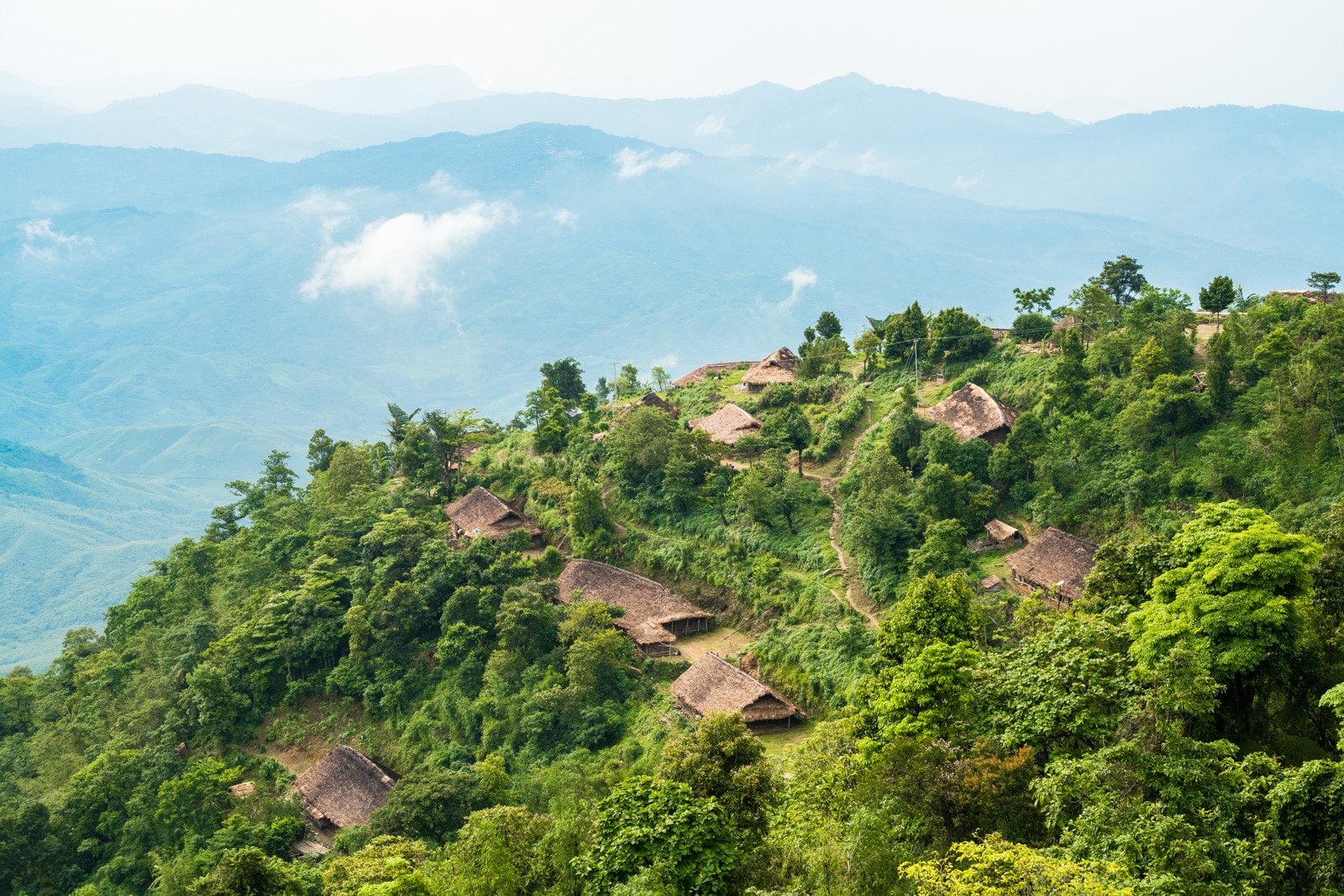 Small village on the border with Burma (Myanmar)