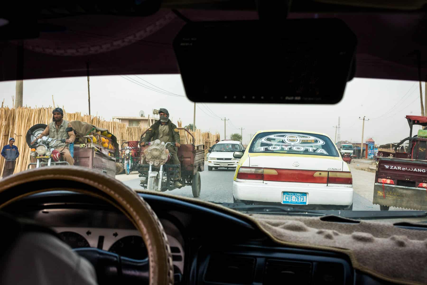 Photos of Mazar-i-Sharif, Afghanistan - View through the windshield of a taxi driving to Balkh, Afghanistan - Lost With Purpose