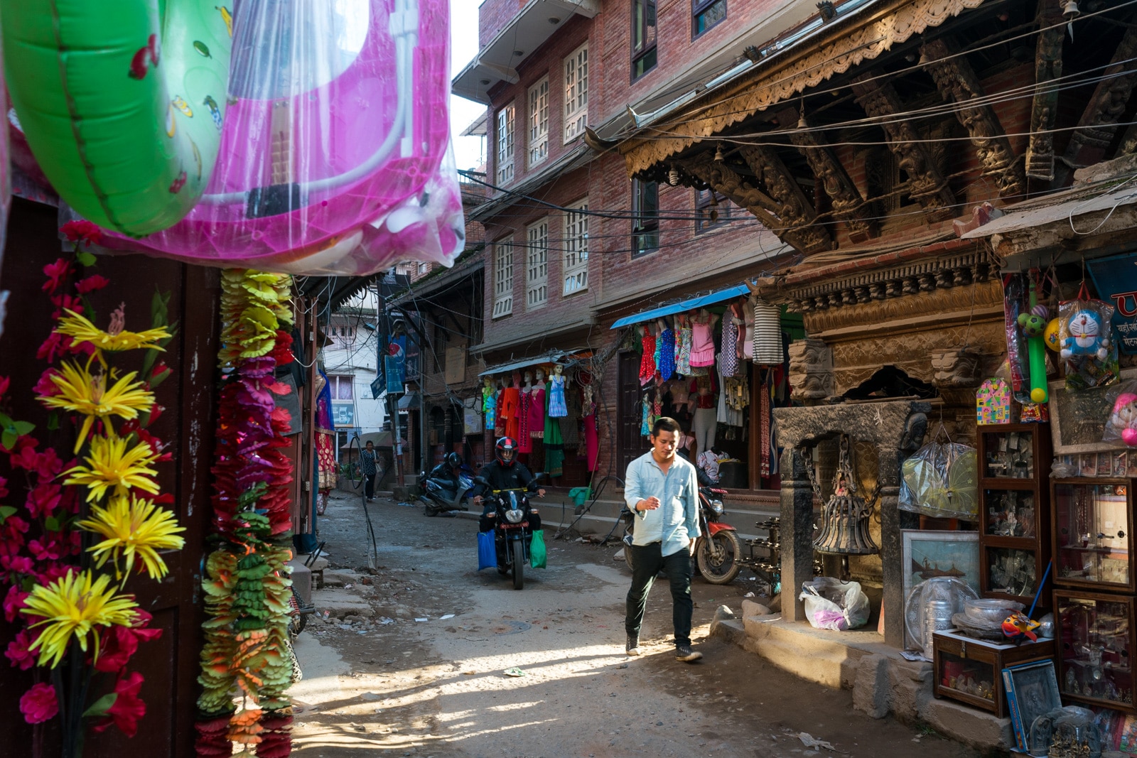 Traveling in Patan, Nepal during monsoon - Sunlight on the streets of Patan - Lost With Purpose travel blog