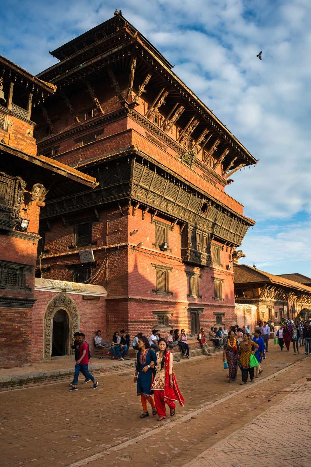 Warm colors during sunset at the famous Durbar Square in Patan, Nepal. Only half an hour's drive from the Thamel area of Kathmandu, Patan is a top destination for anyone traveling to the Kathmandu Valley.
