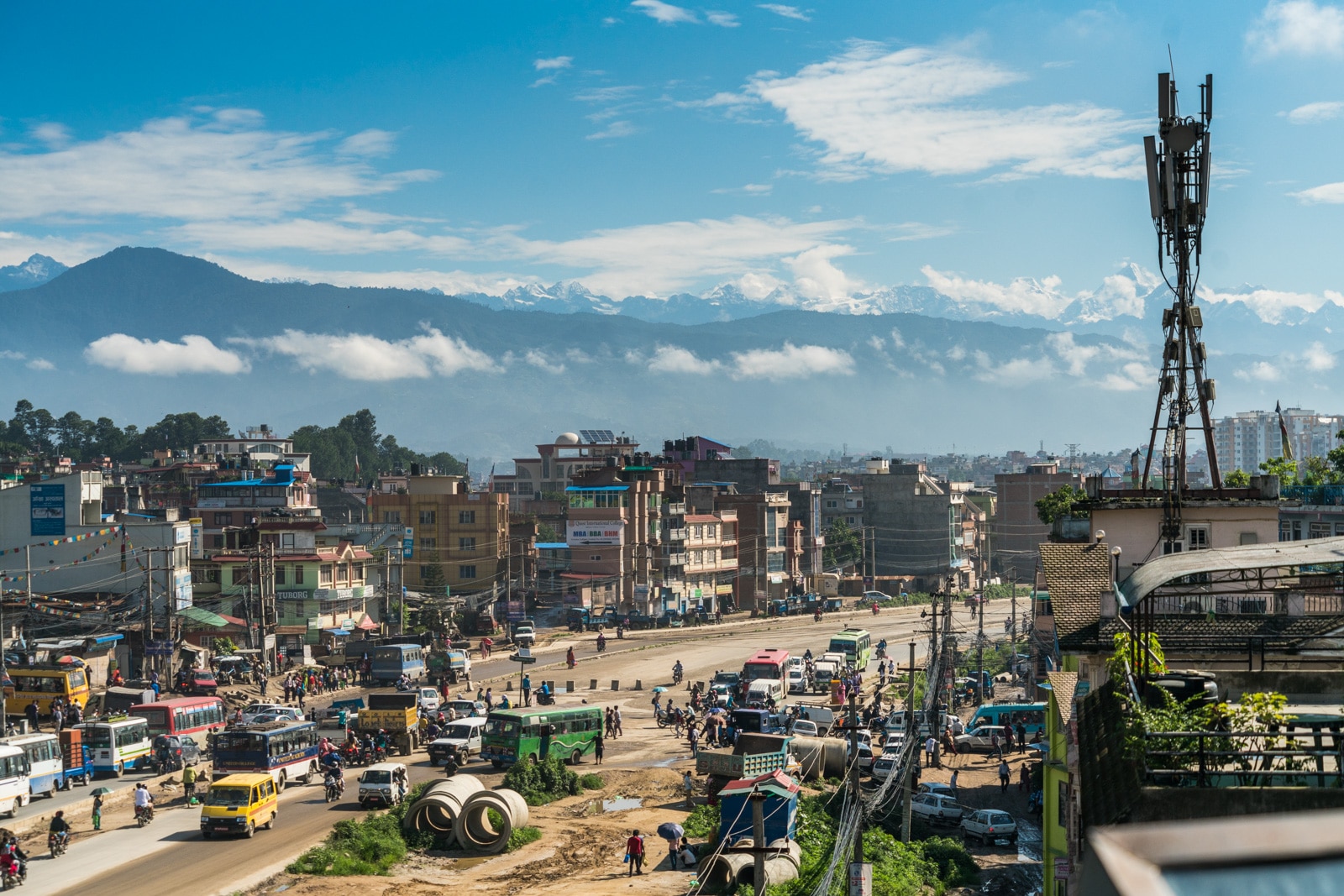 What it's like to travel in Nepal during monsoon - Some snow capped mountains visible from Patan, Nepal - Lost With Purpose travel blog