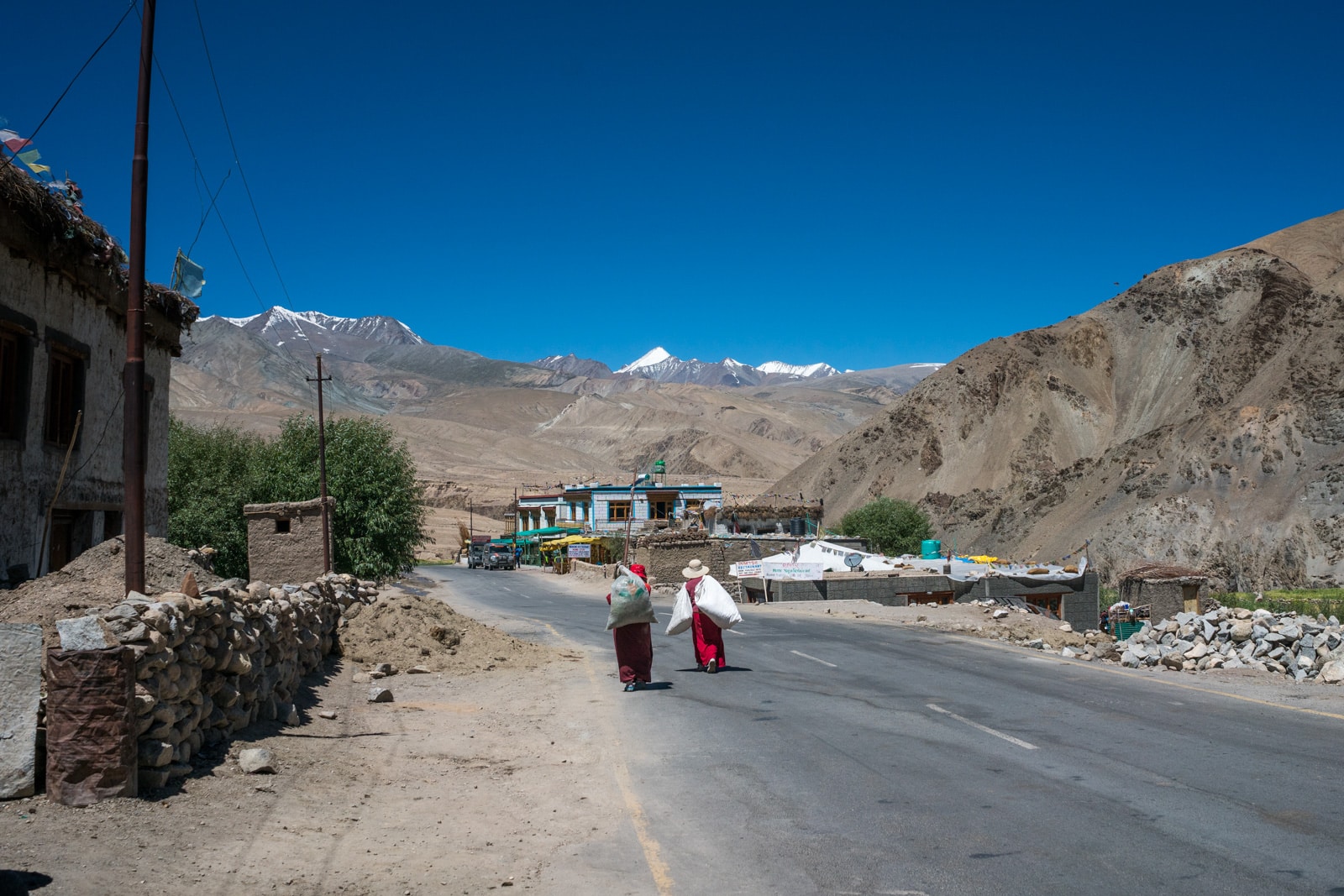 Hitchhiking the Leh - Manali highway - Small village along the highway - Lost With Purpose travel blog