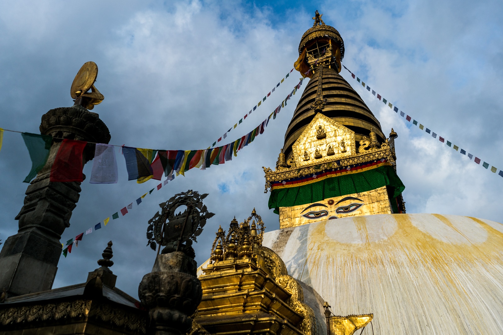 Things to do in Kathmandu, Nepal during monsoon - Swayambhunath stupa at sunset - Lost With Purpose travel blog