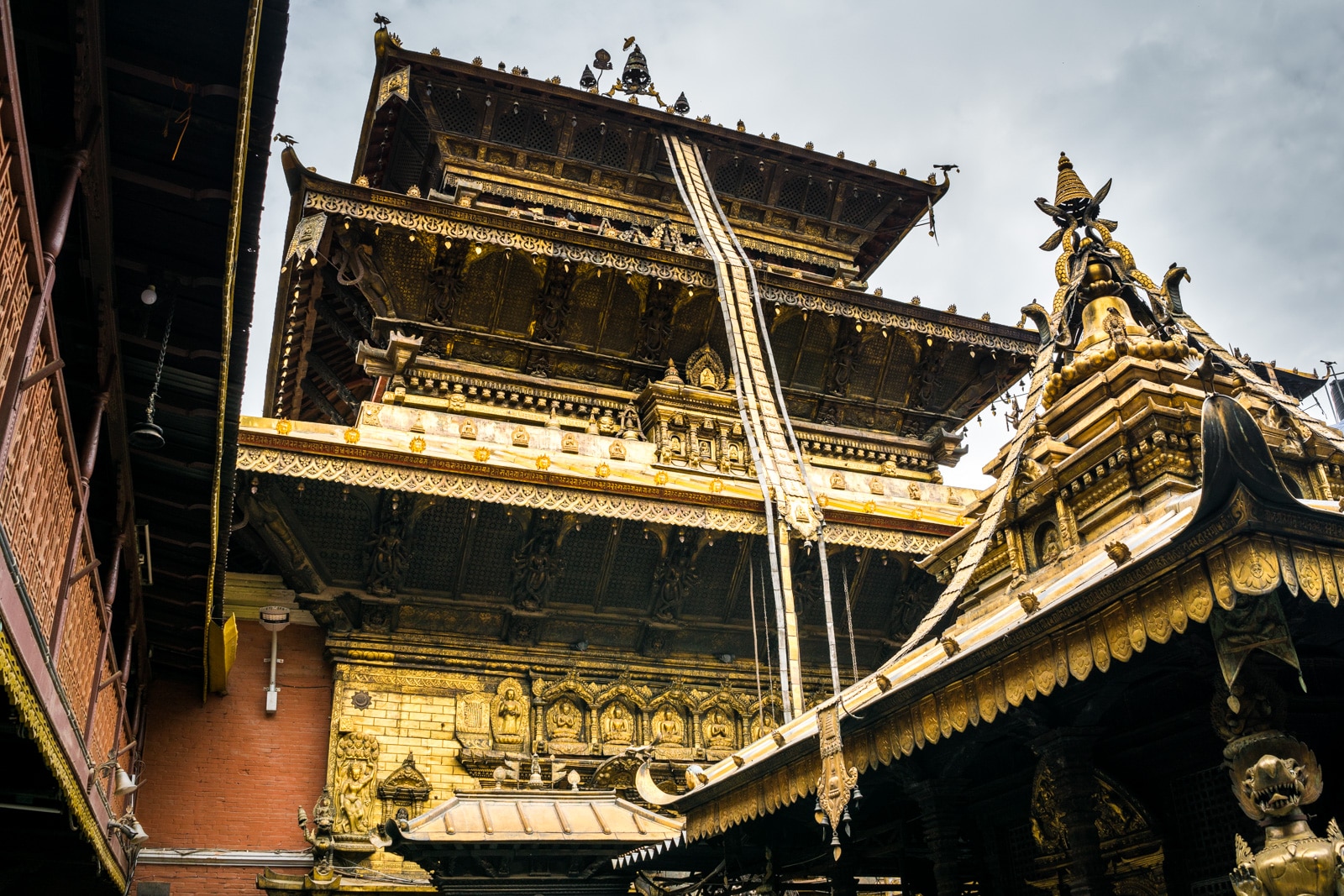 Traveling during monsoon season in Nepal - Hiranyavarna Mahavihara, AKA Golden Temple, in Patan - Lost With Purpose travel blog