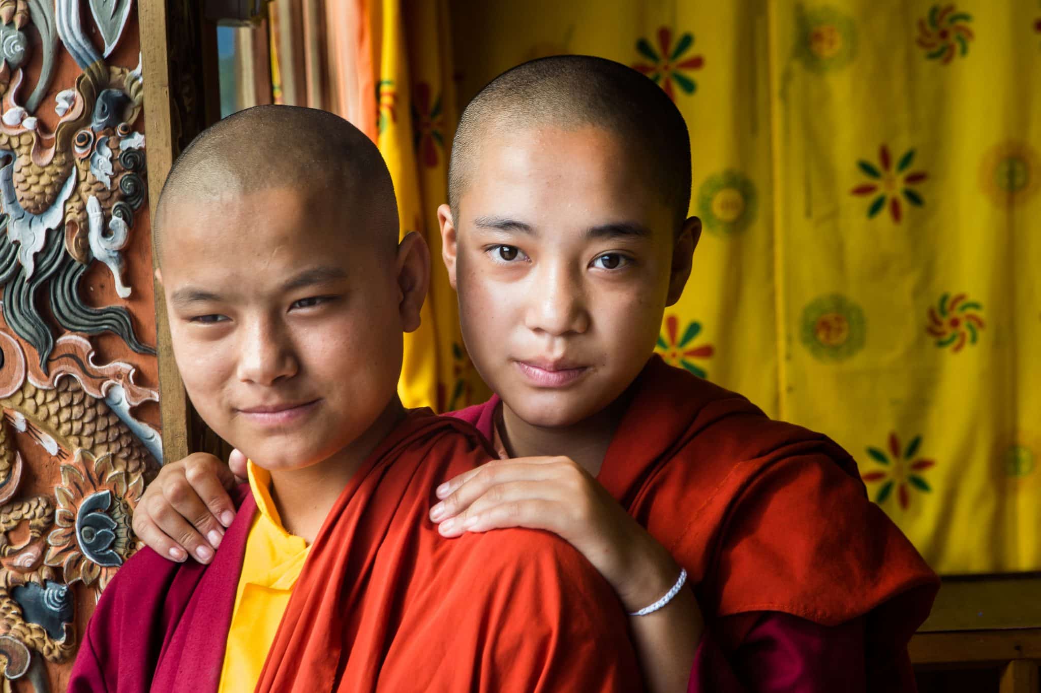 We're traveling to Bhutan - Two young Bhutanese monks by Gray Langur Tours