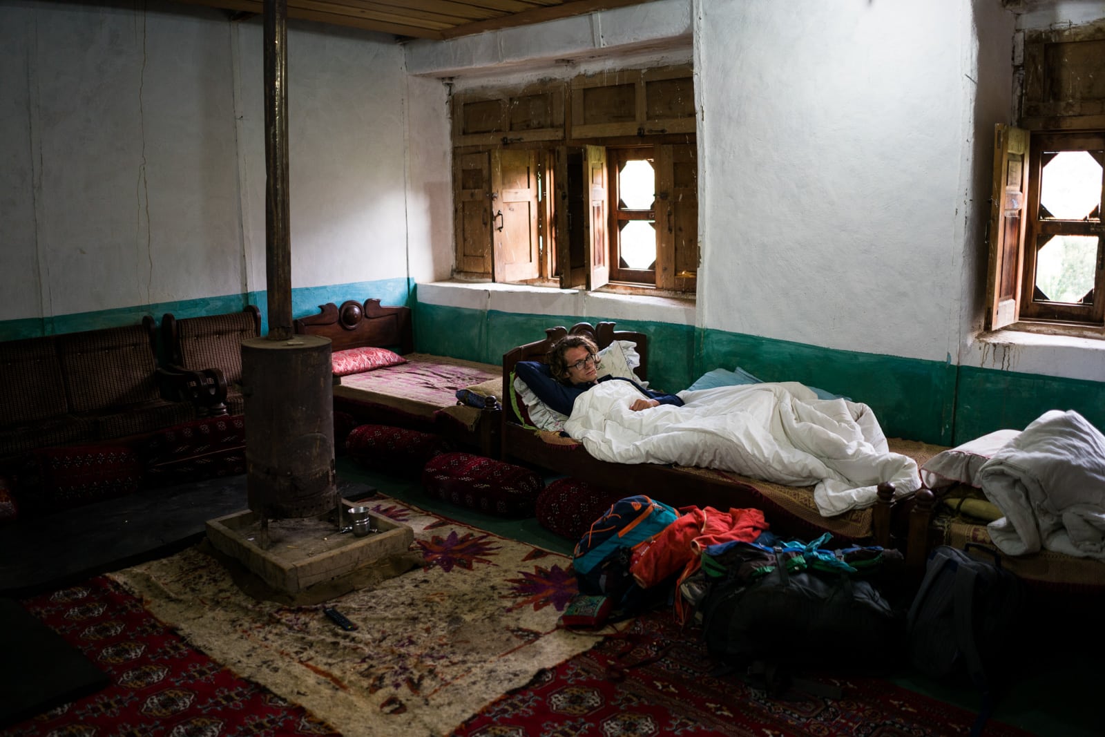 The great divide in Thall, Pakistan - Guest area in Thall house - Lost With Purpose travel blog