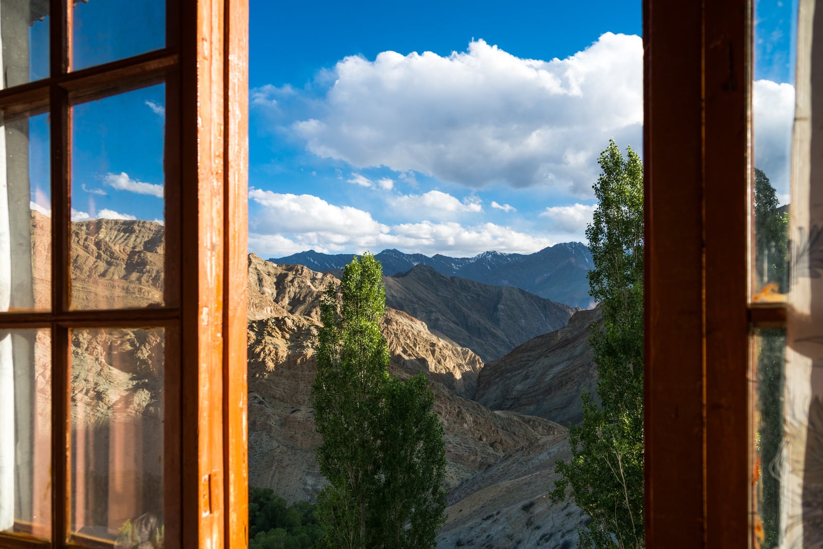 Short 3-day itinerary and guide to the Sham Valley trek in Ladakh, India - View out a homestay window in Yangthang village - Lost With Purpose travel blog