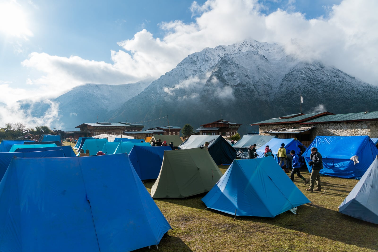 How to get to the Royal Highlander Festival in Bhutan - A tour company's tent camp in Laya - Lost With Purpose travel blog