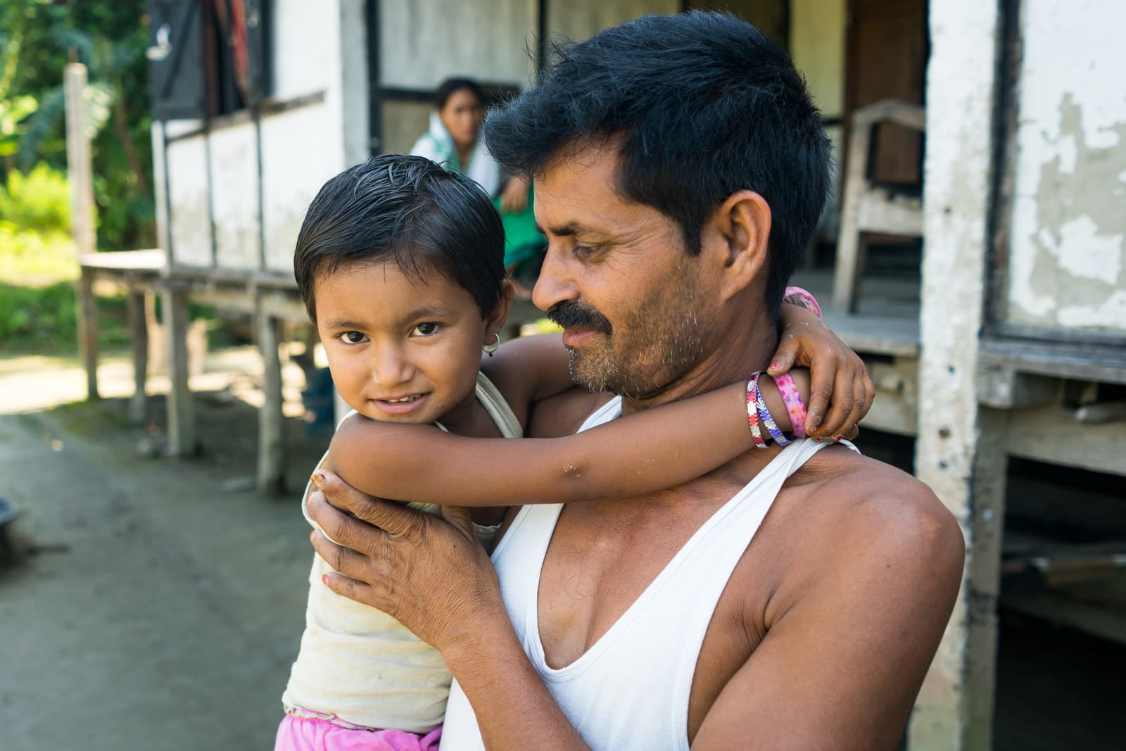 Daughter and father on Majuli river island