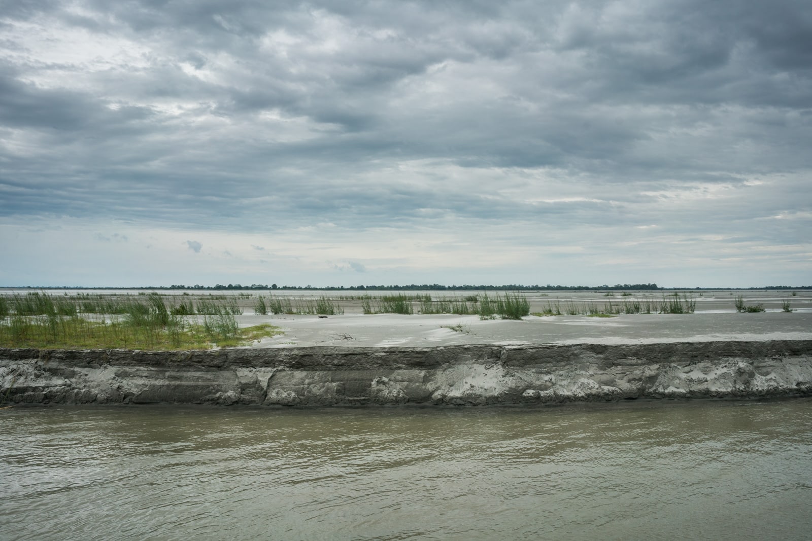 Eroding banks of Majuli river island