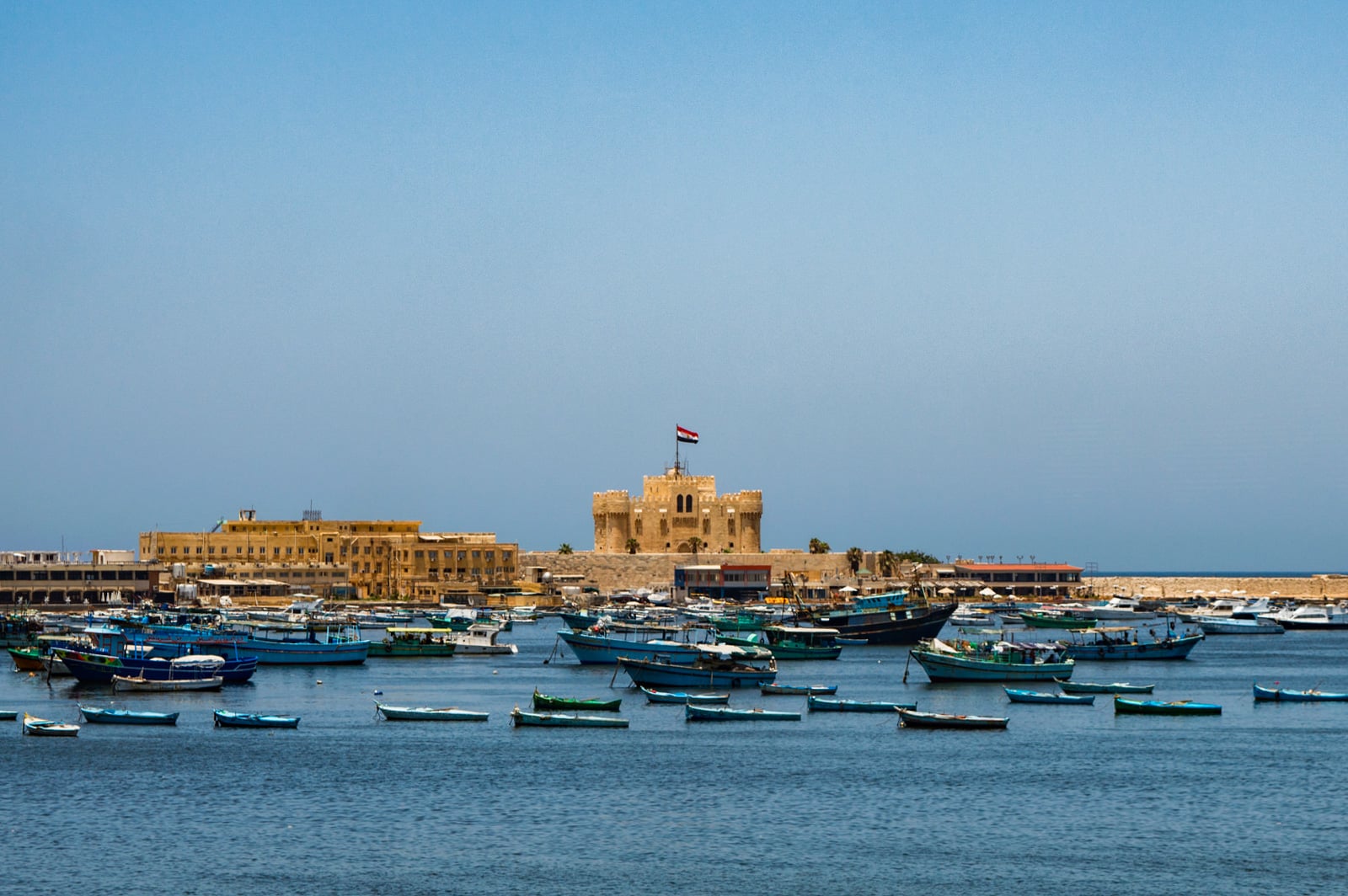 Fort Qaitbey, built where the Lighthouse of Alexandria once stood. Photo by ASaber91.