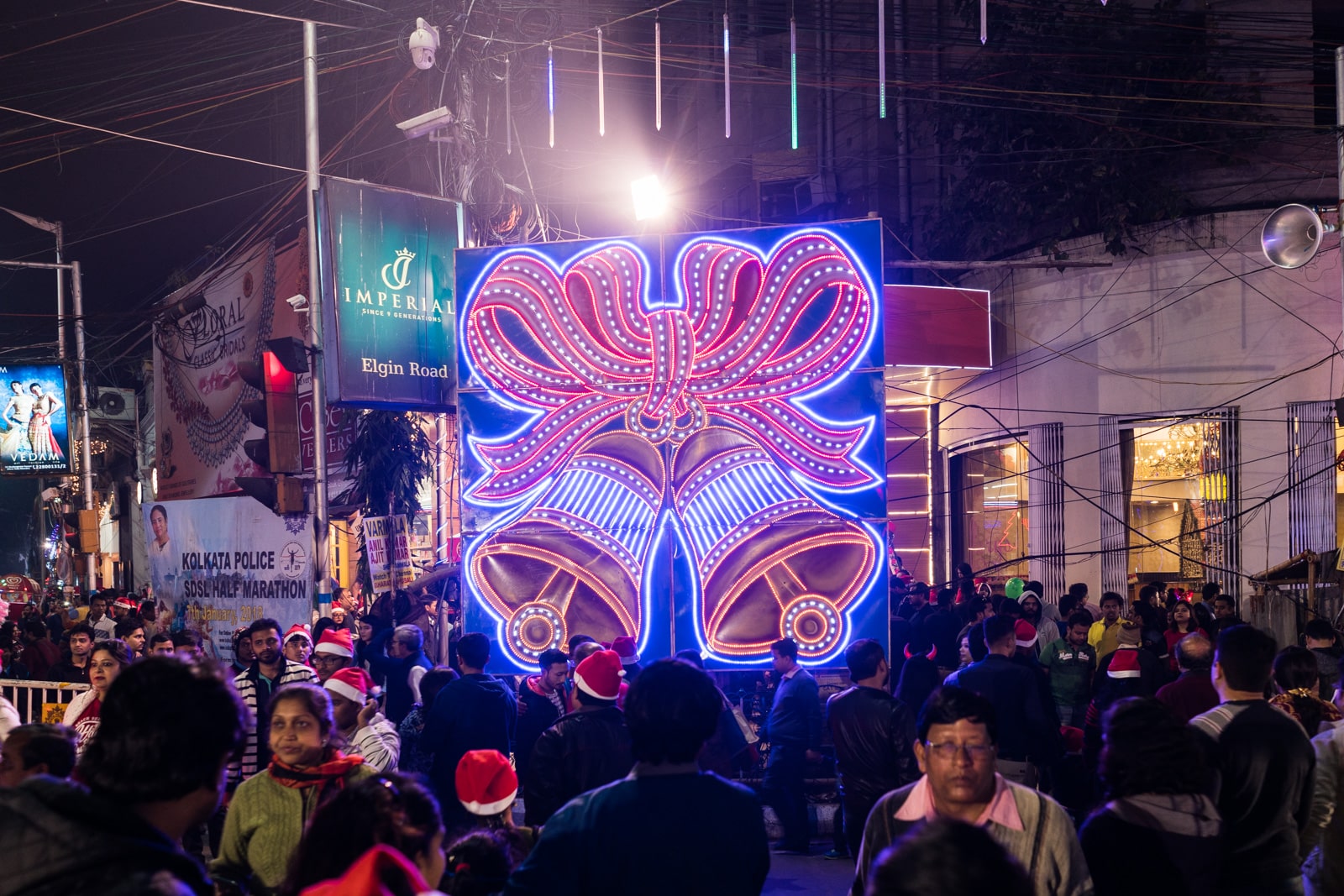 Celebrating Christmas in Kolkata, India - Lights on Park Street - Lost With Purpose travel blog