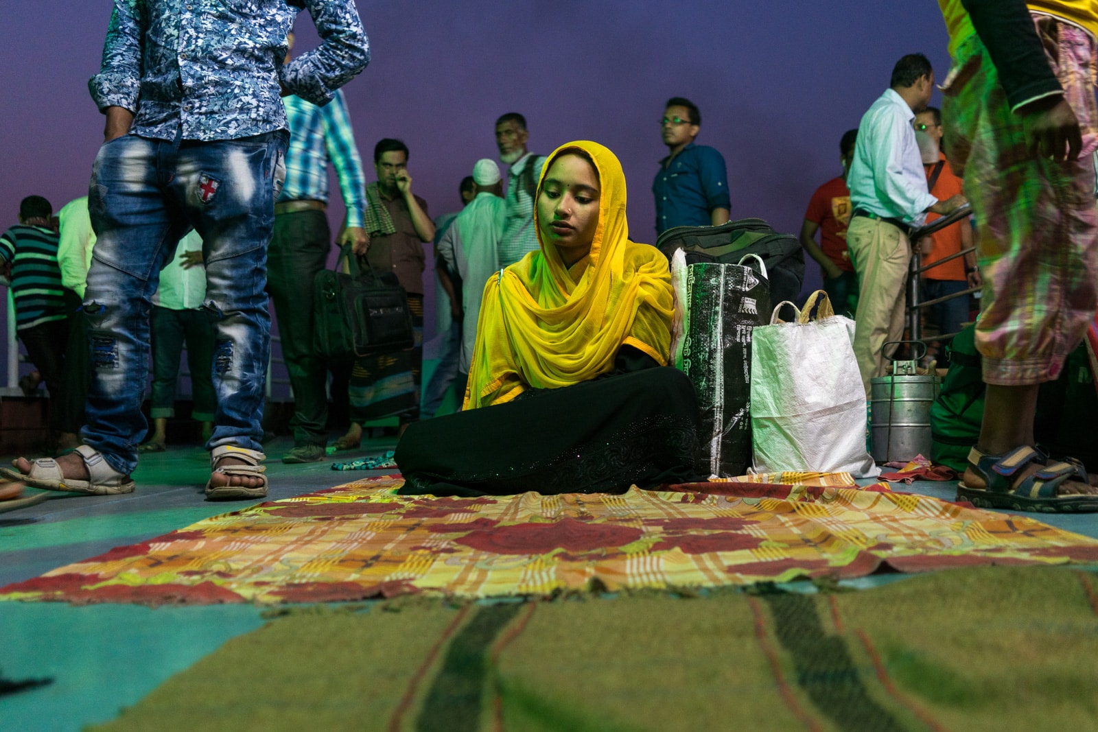 Launches from Hularhat to Dhaka, Bangladesh - Young woman on the roof deck - Lost With Purpose travel blog