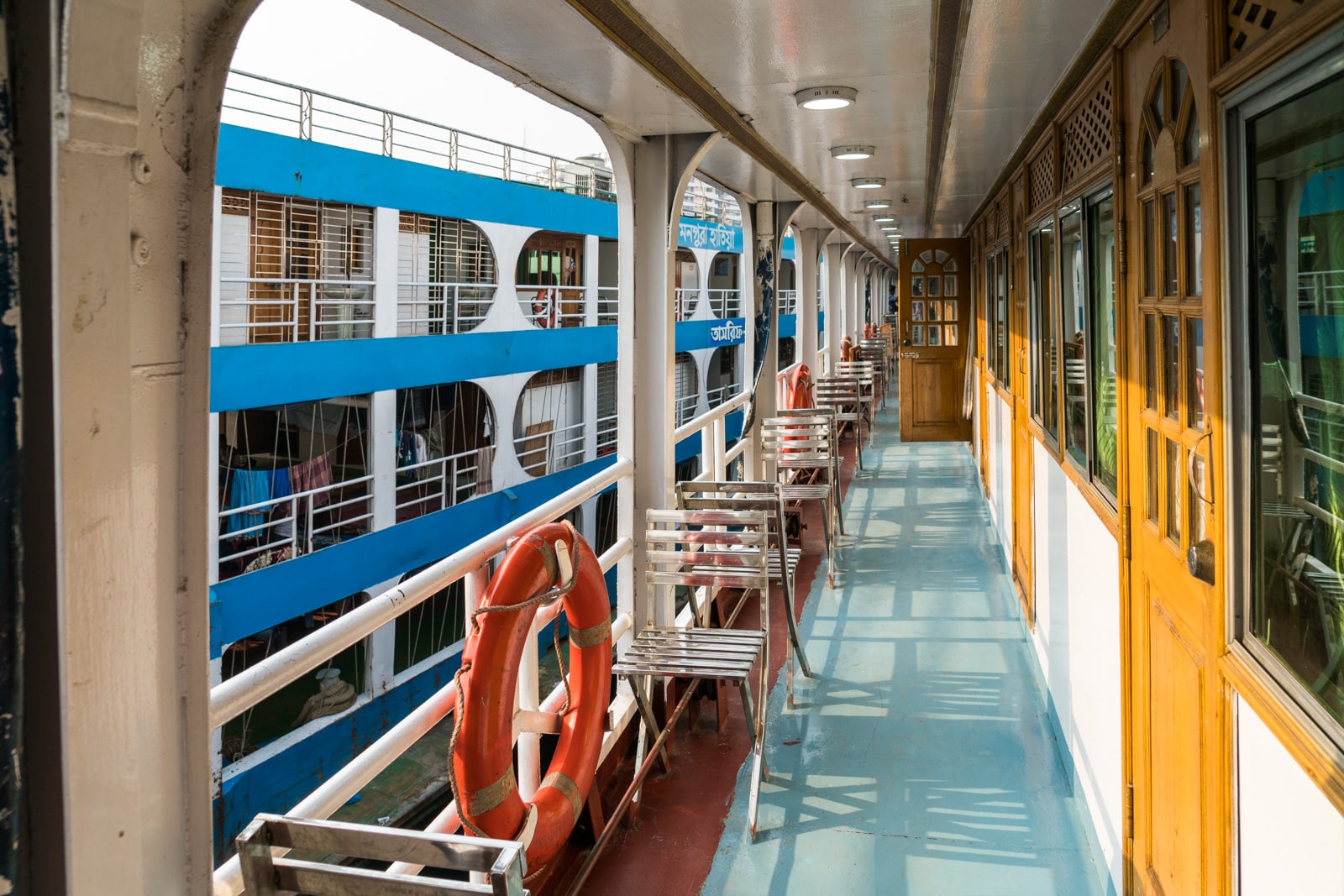 Guide to launches in Bangladesh - Cabin class area of launch boat - Lost With Purpose travel blog