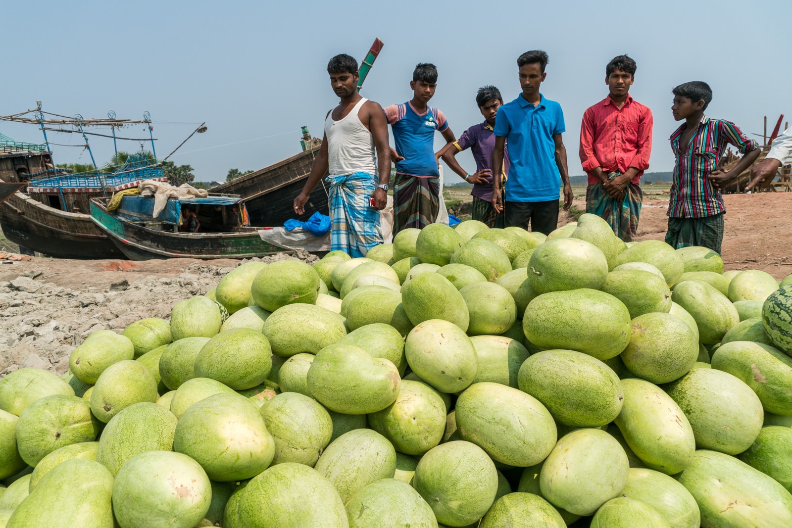 Backpacking in Bangladesh travel guide - Watermelon pile on Hatiya - Lost With Purpose travel blog