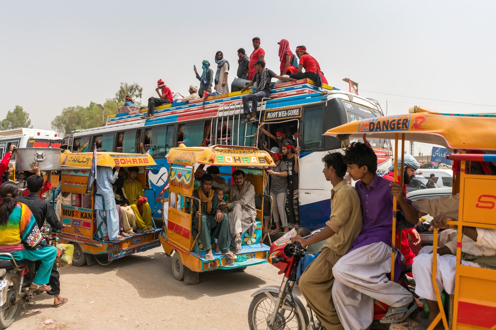 The Urs of Lal Shahbaz Qalandar in Sehwan, Pakistan - Traffic inside Sehwan Sharif - Lost With Purpose travel blog