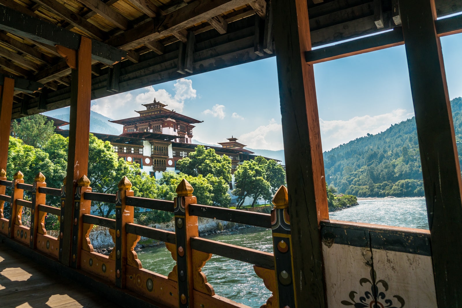 Photos of Bhutan - Bridge into Punakha dzong - Lost With Purpose travel blog