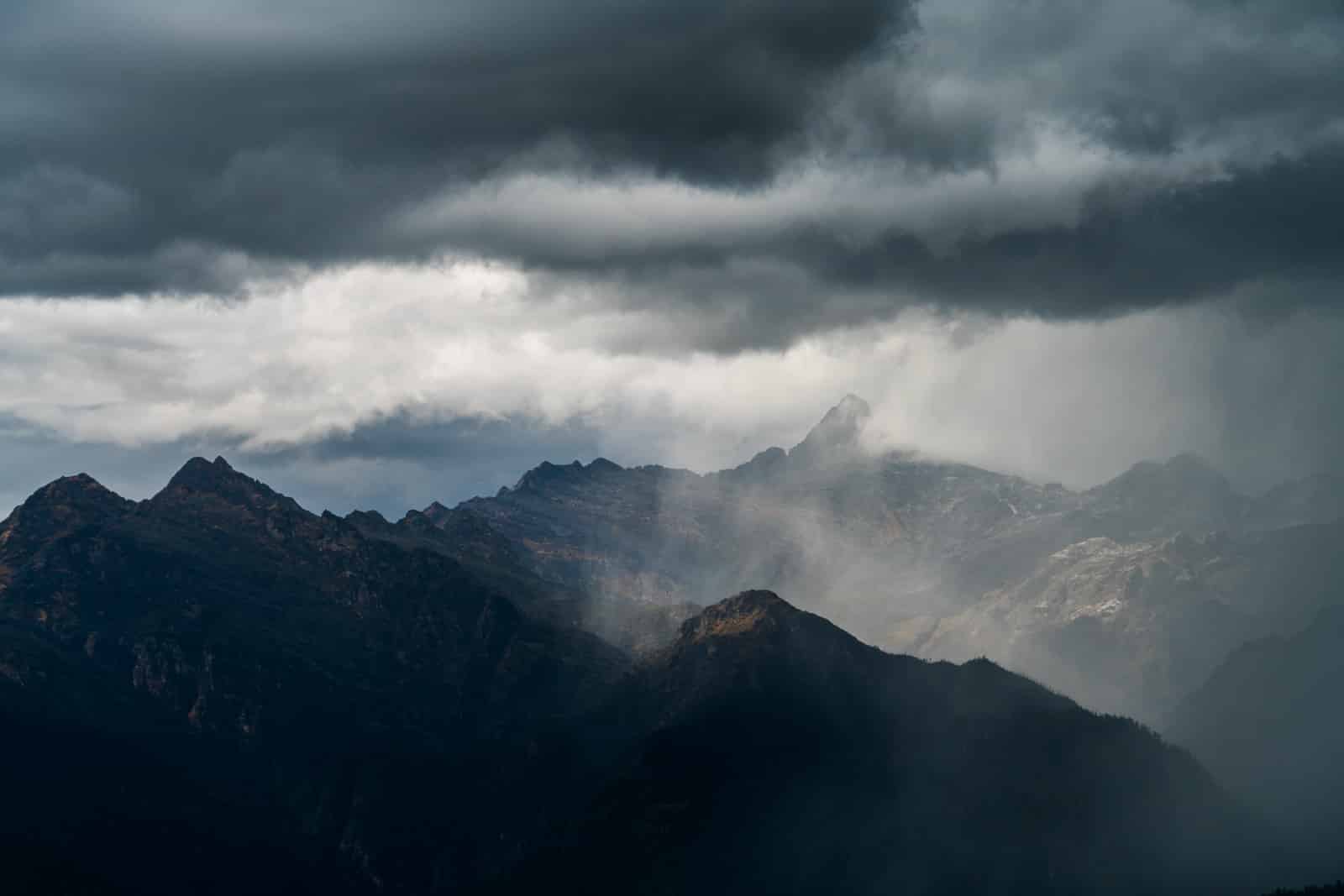 Photos of Bhutan - Storm clouds over the Druk Path - Lost WIth Purpose travel blog