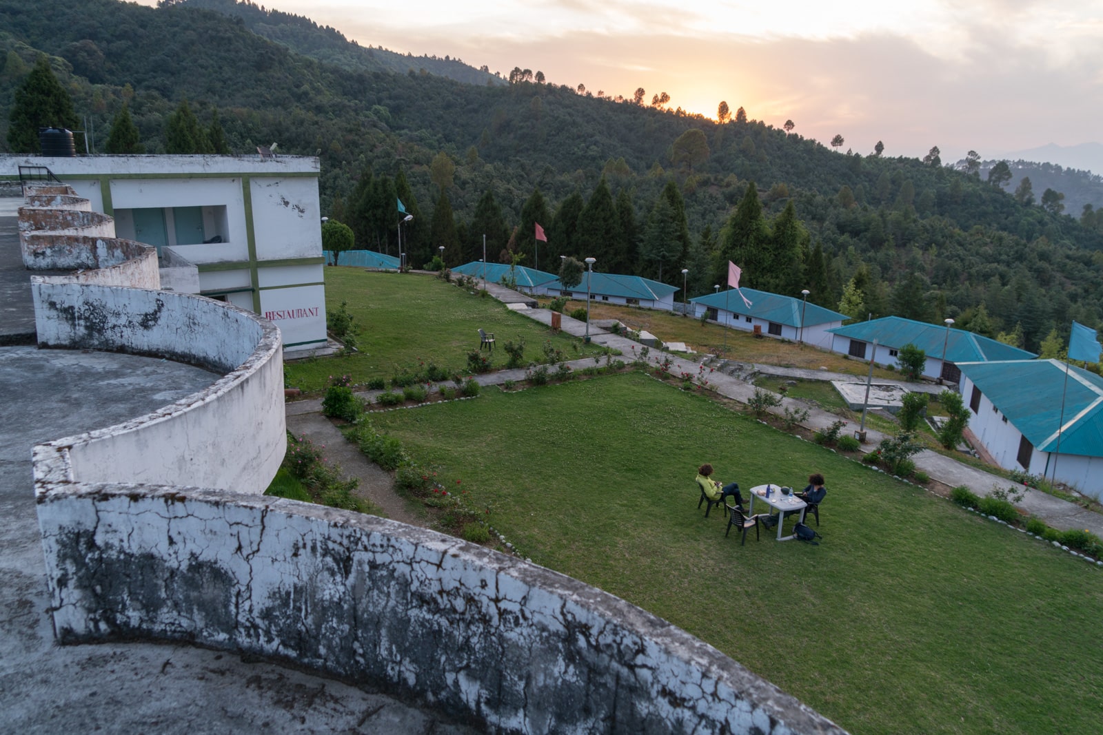 How to reach Khirsu from Rishikesh - Rooftop view of the GVMN Guest House - Lost With Purpose travel blog