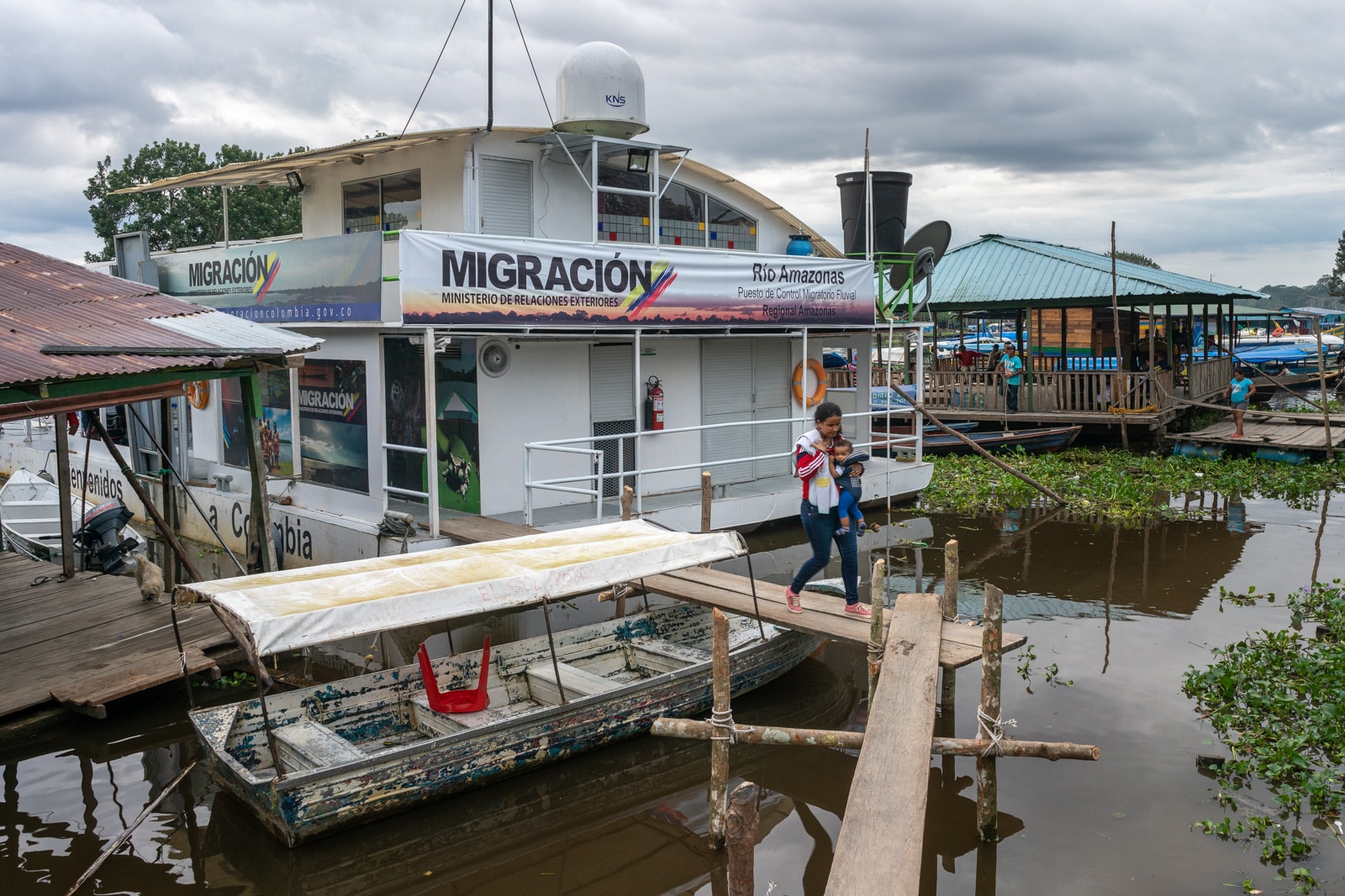 Taking the fast boat from Manaus, Brazil to Leticia, Colombia - Immigration office in Leticia canal - Lost With Purpose travel blog