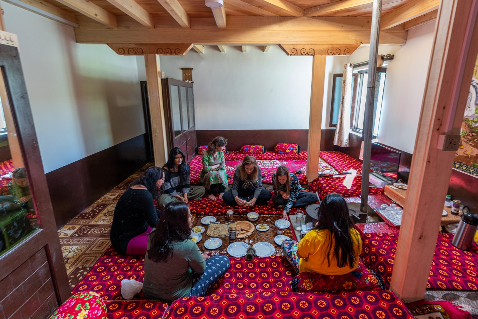 Female travelers at a homestay in Gulmit, pakistan