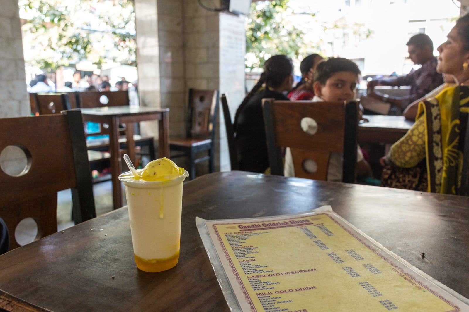 Kesar ice cream lassi at Gandhi Cold Drink house