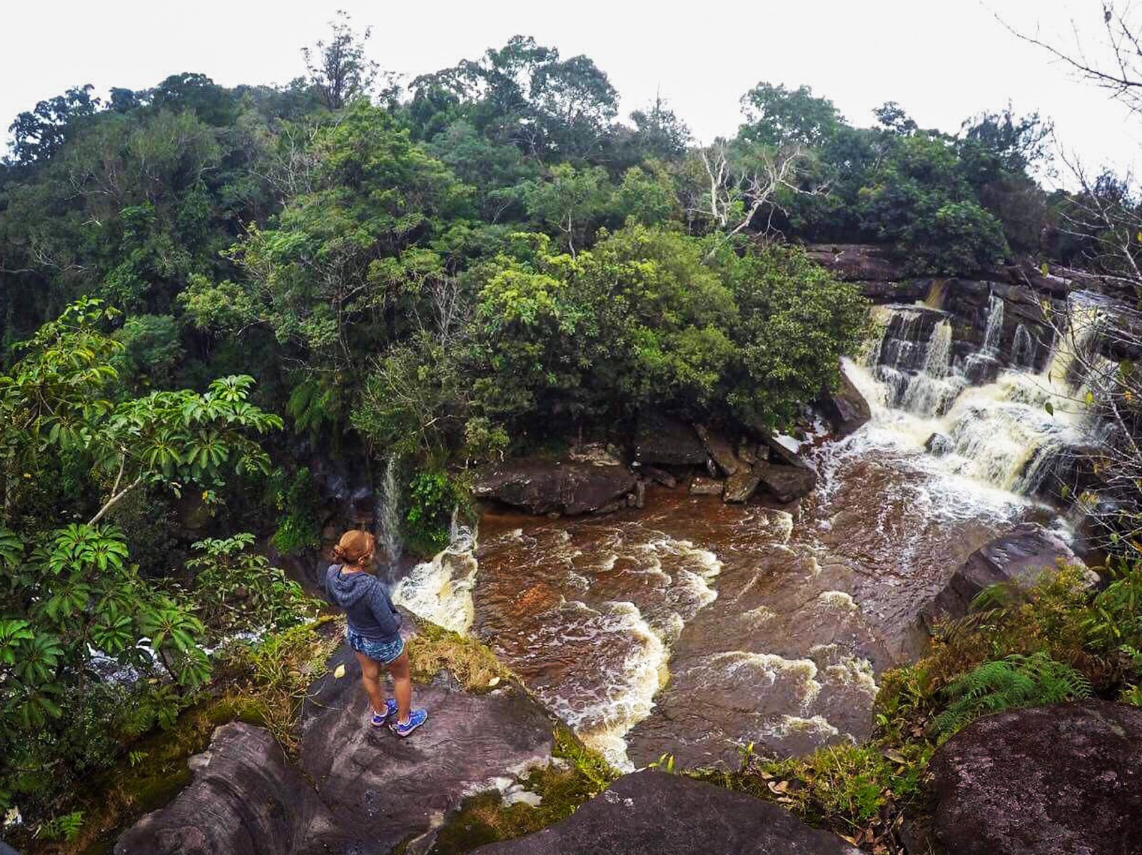 Solo female traveler from Kuwait and Oman - At waterfalls in Kampot, Cambodia