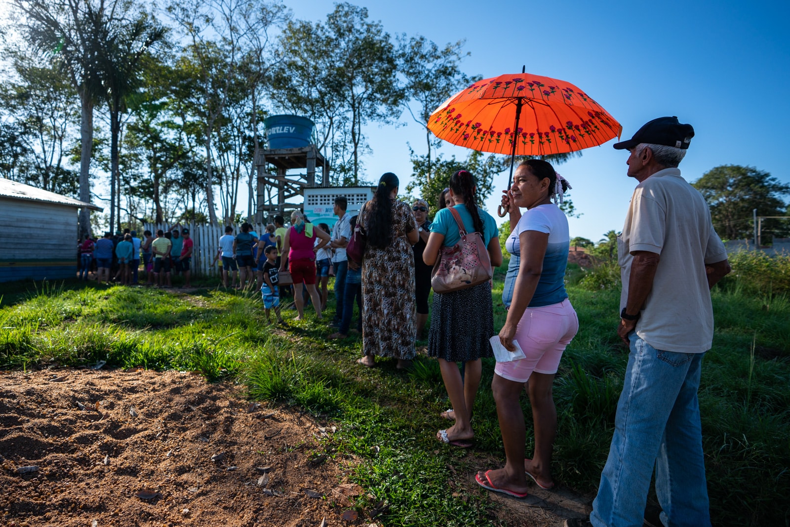 Reflections - Patients waiting outside the eye clinic in Murutinga village, Amazonas, Brazil - Lost With Purpose travel blog