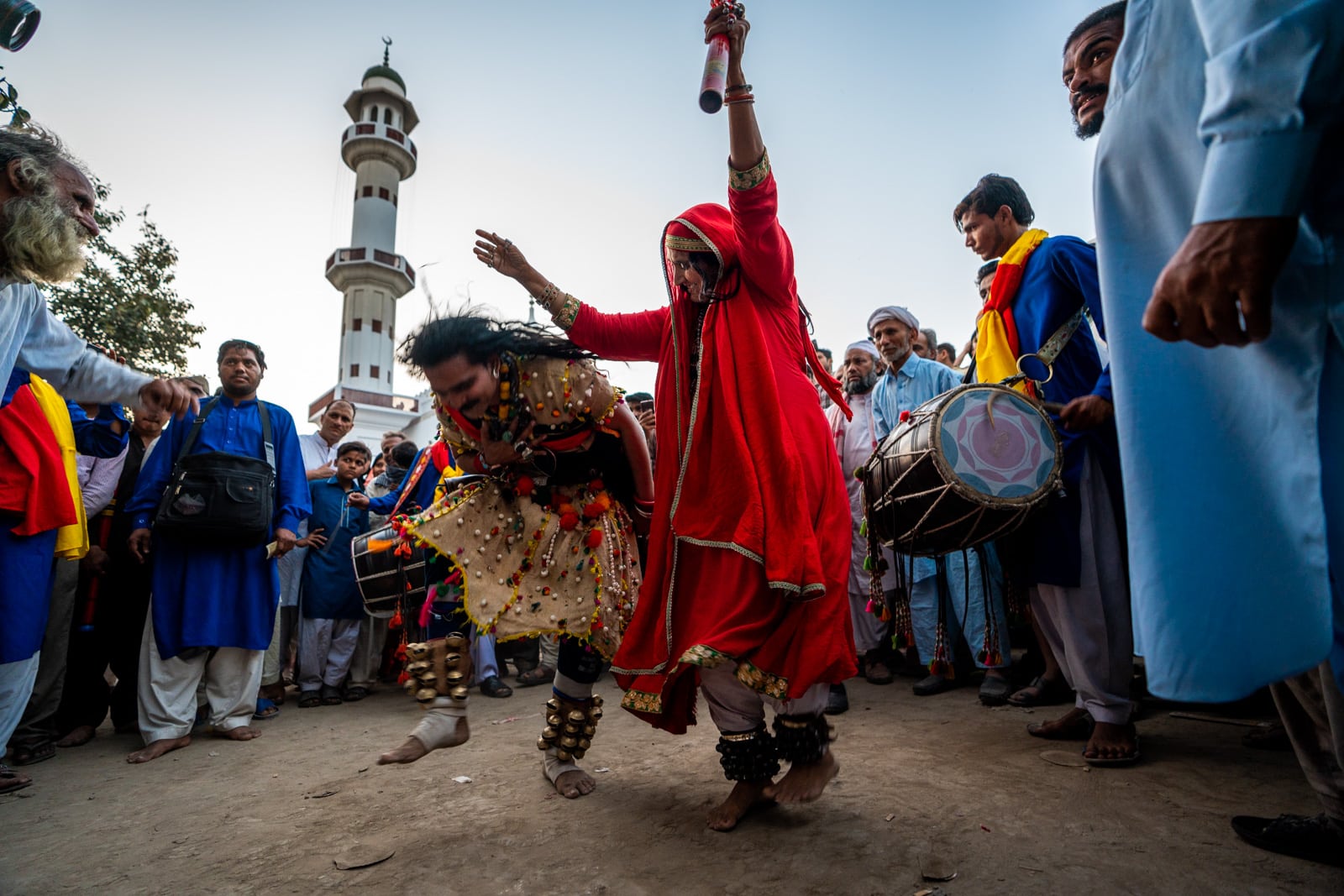 Female malang dancing dhamal in Lahore at the urs of Madhu lal Hussain