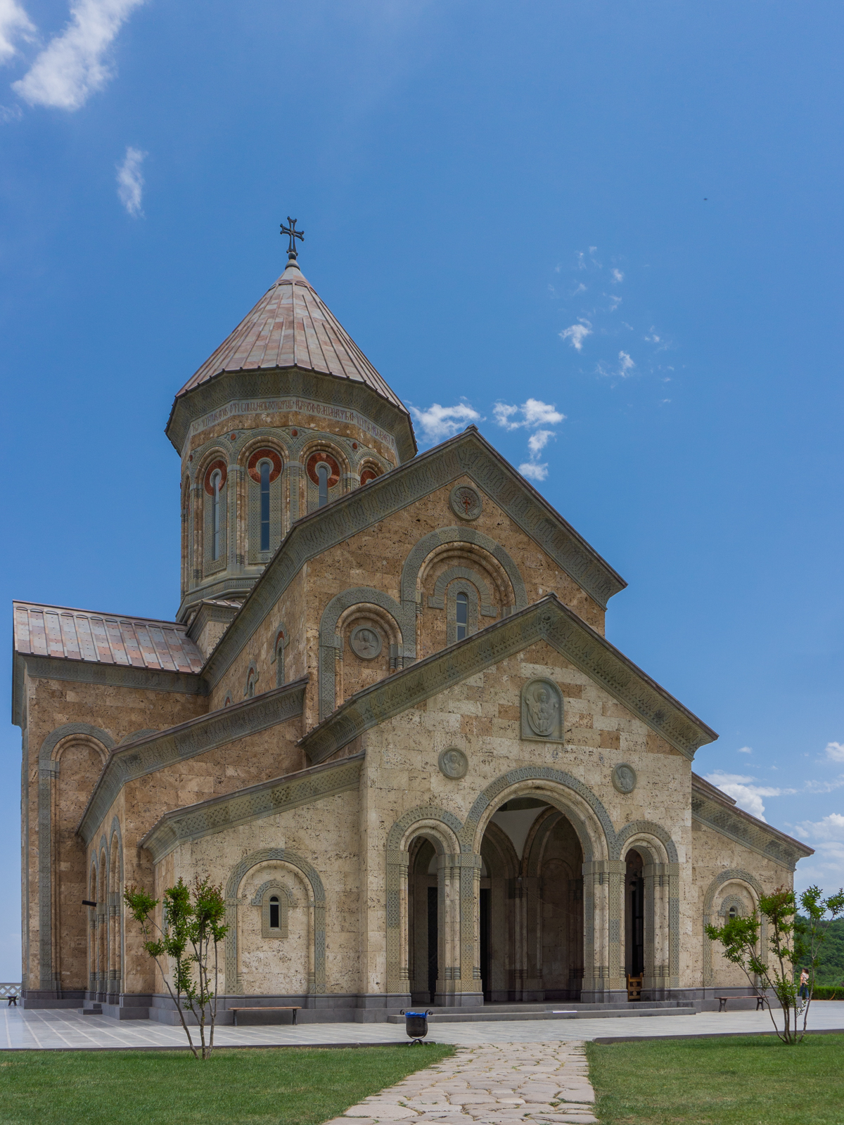 Historical Bodbe convent exterior in Signagi, Georgia